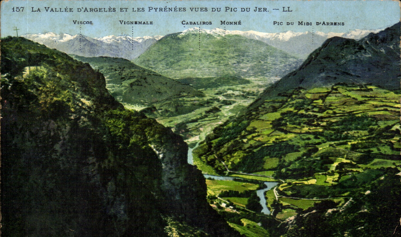 CPA the Valley D' Argeles And the Pyrenees seen Of the Peak Of Jer Viscos Vignmals