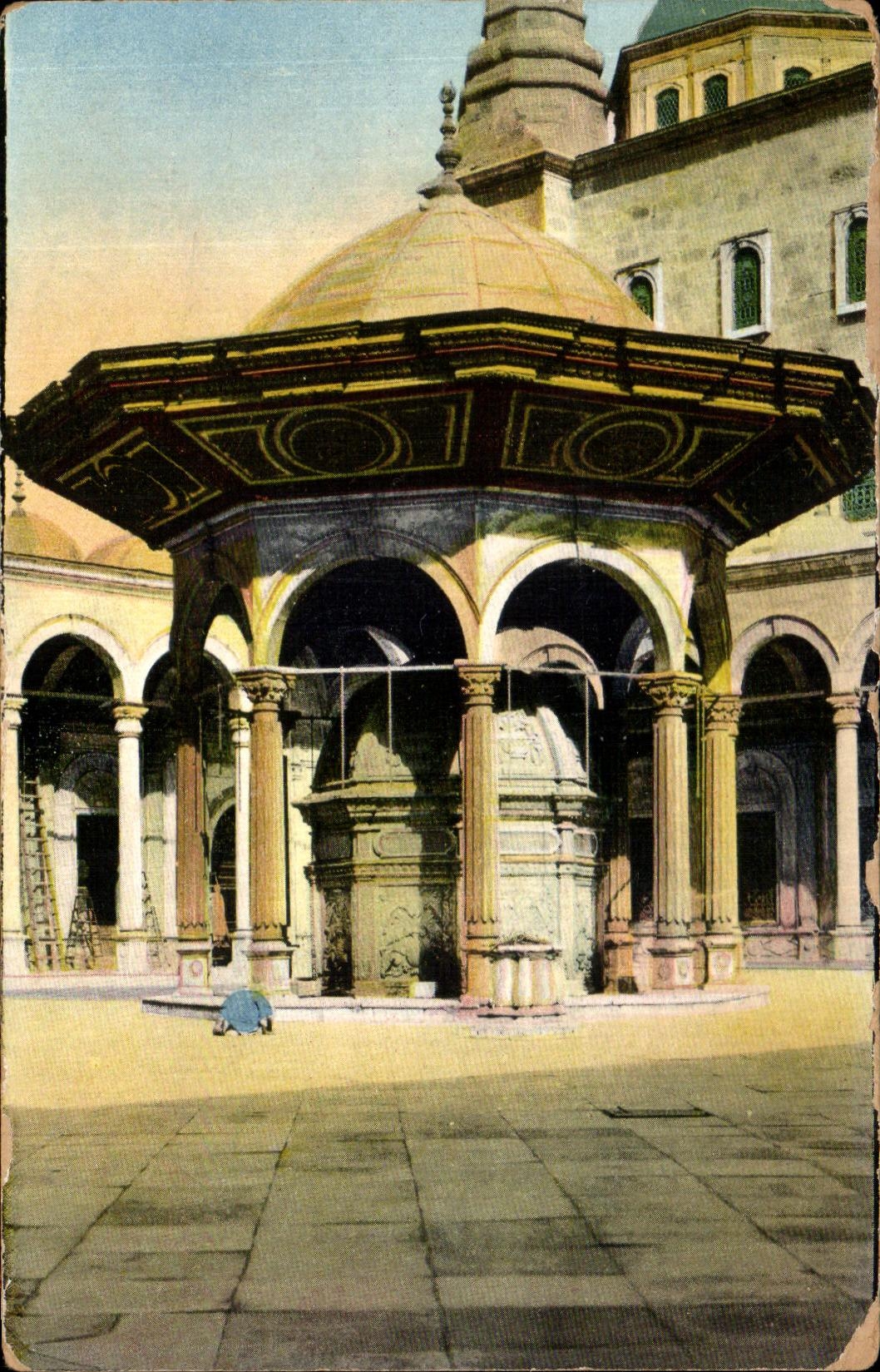 CPA Cairo Ablution baslin in the yard of the mosque of Mohamed Ali Egypte