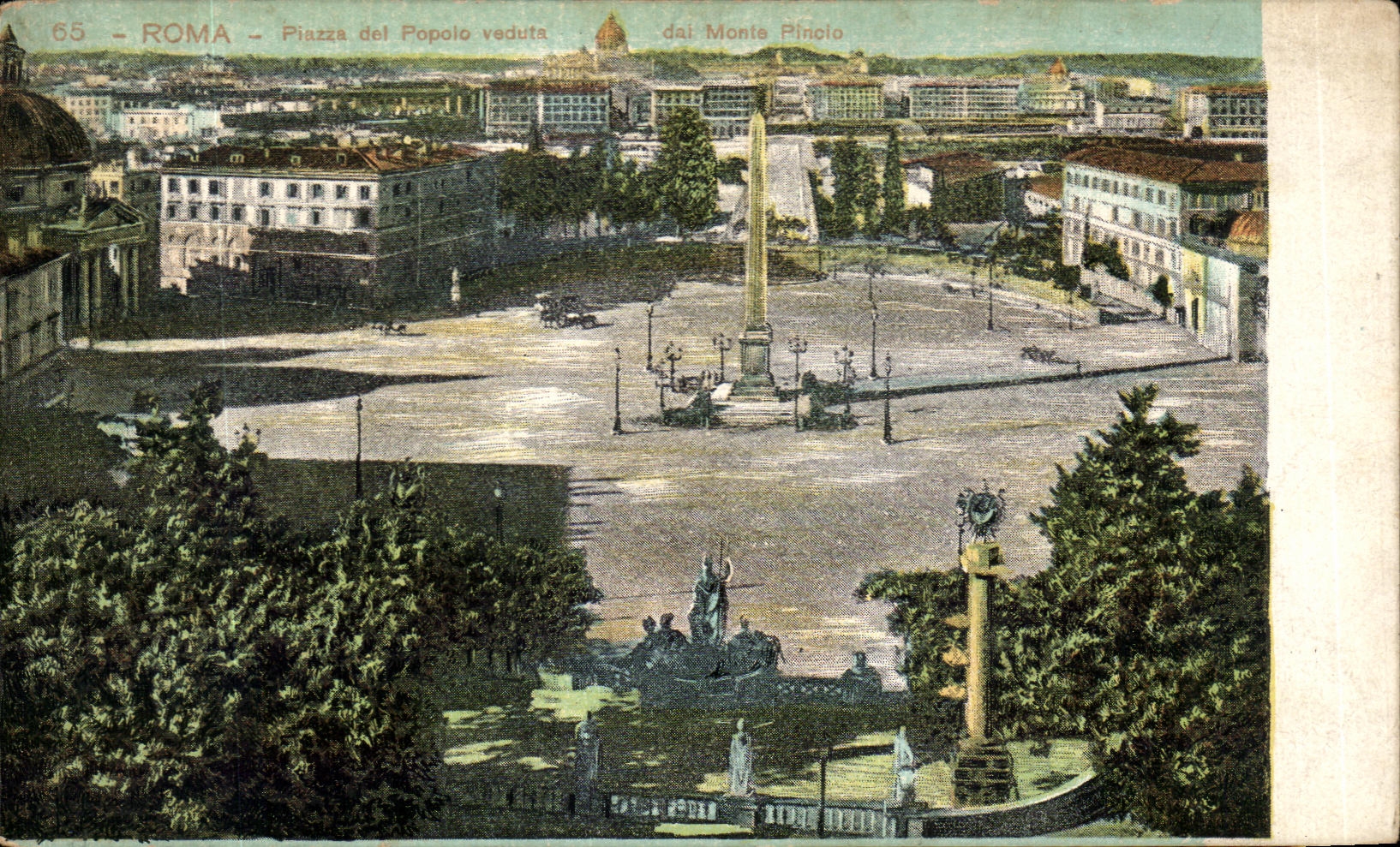CPA Roma Piazza del Popolo veduta dal Monte Pinolo