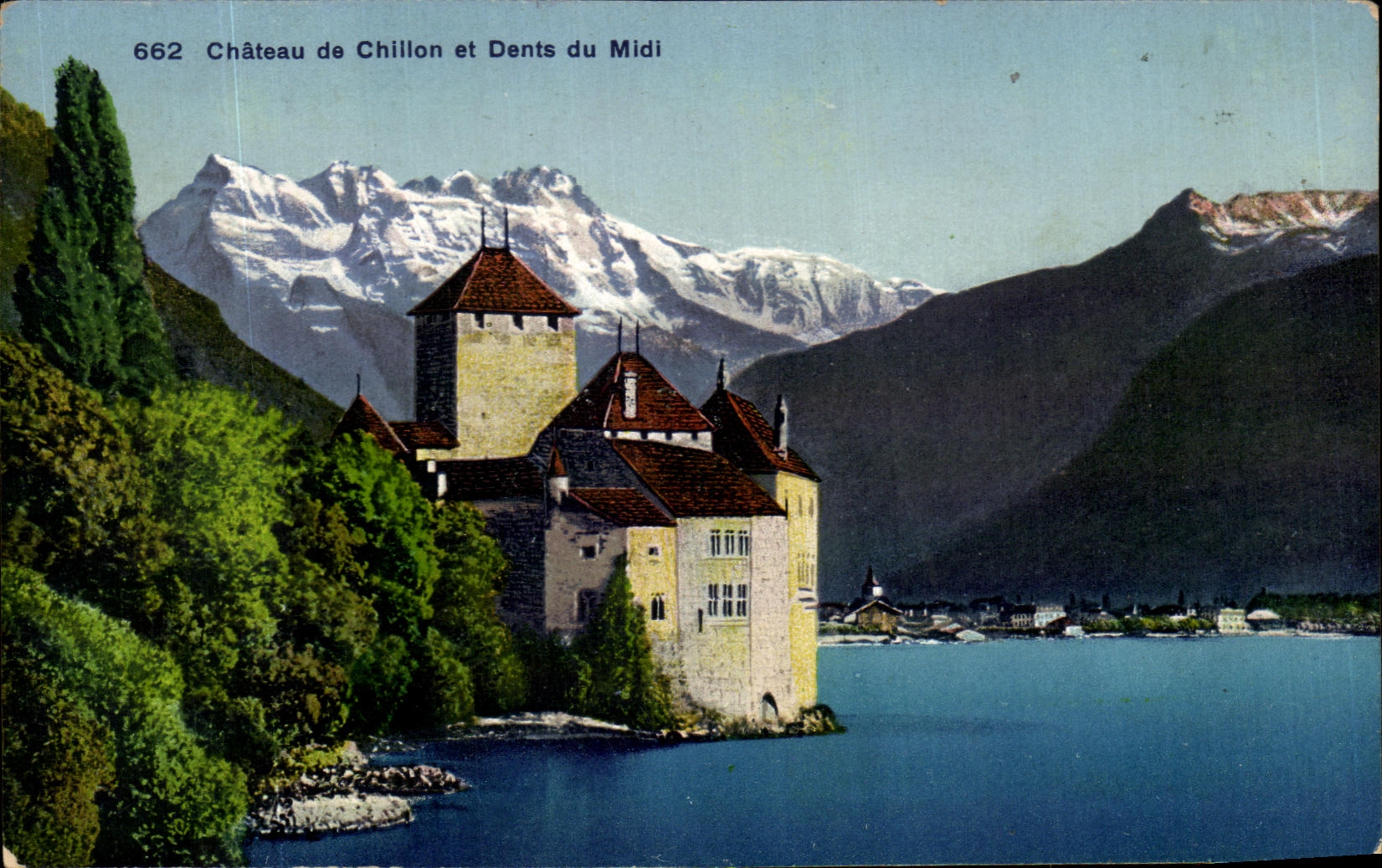 CPA Chateau de Chillon et Dents du Midi Suisse