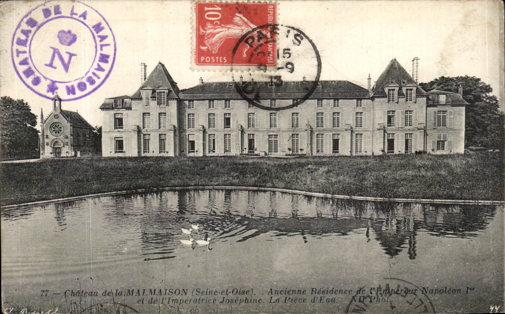 CPA Castle of Malmaison Old Residence of the Napoleon emperor 1st and the impeatrice Josephine the water part