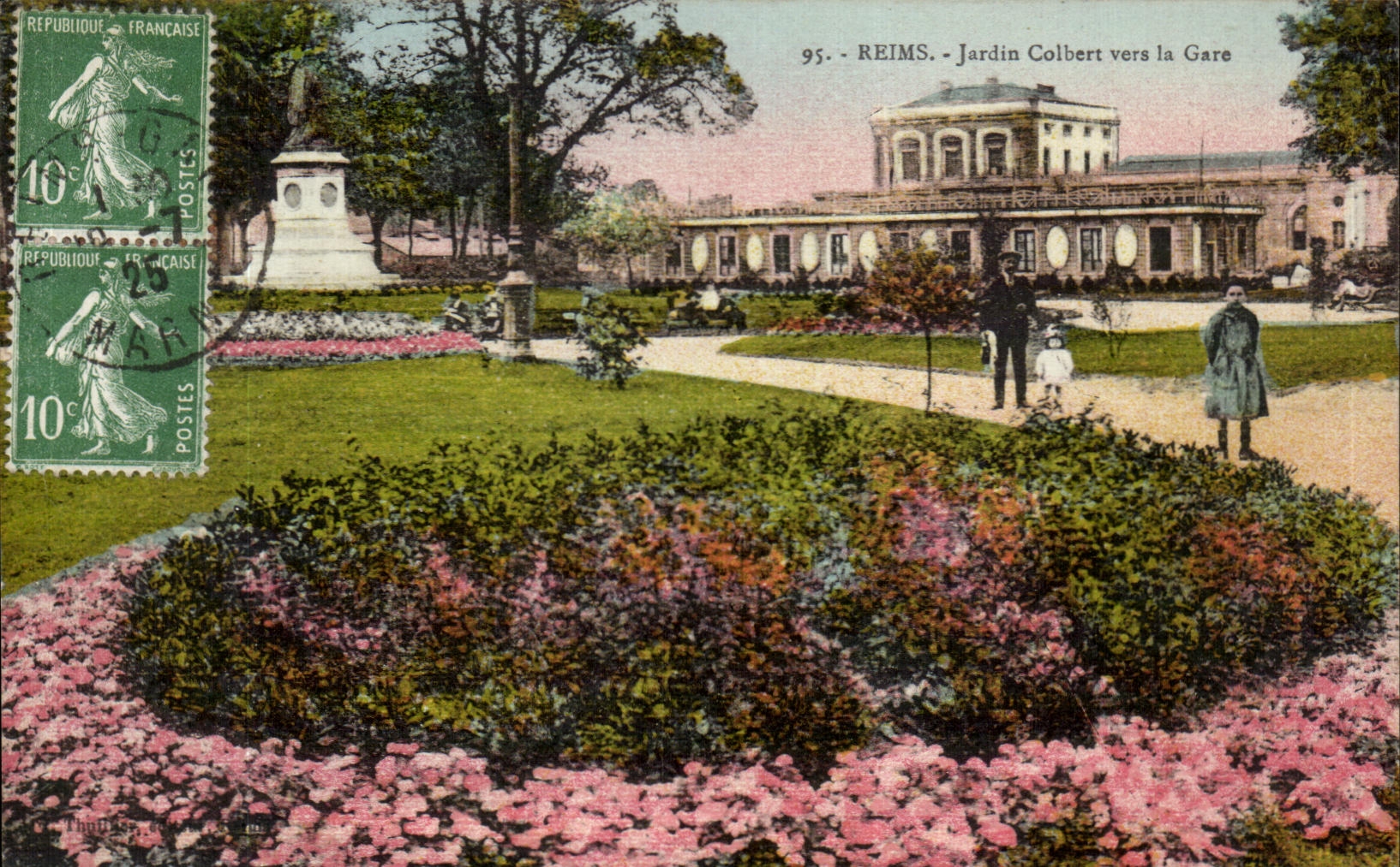 CPA Rheims Colbert Garden towards Train station