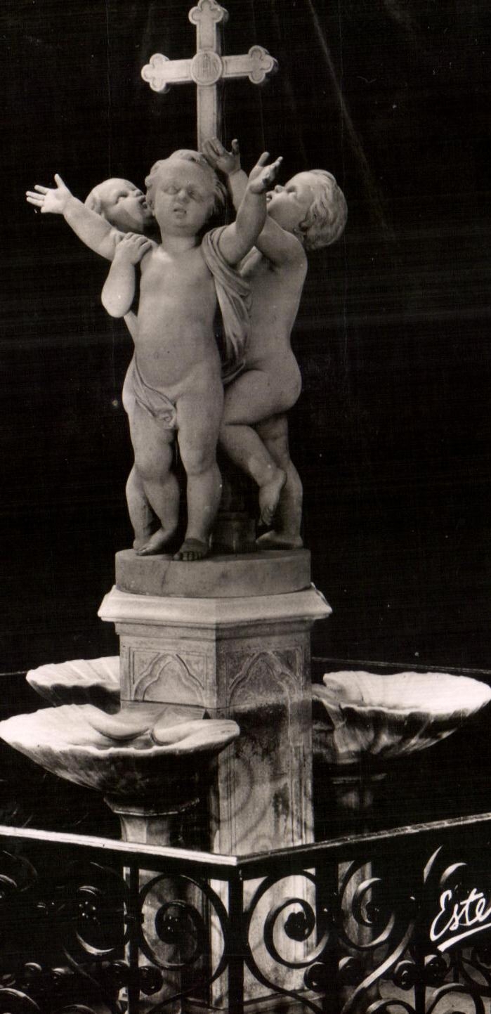 CPSM Church German St the Resident of Auxerre Paris Stoup of white marble Jouffroy