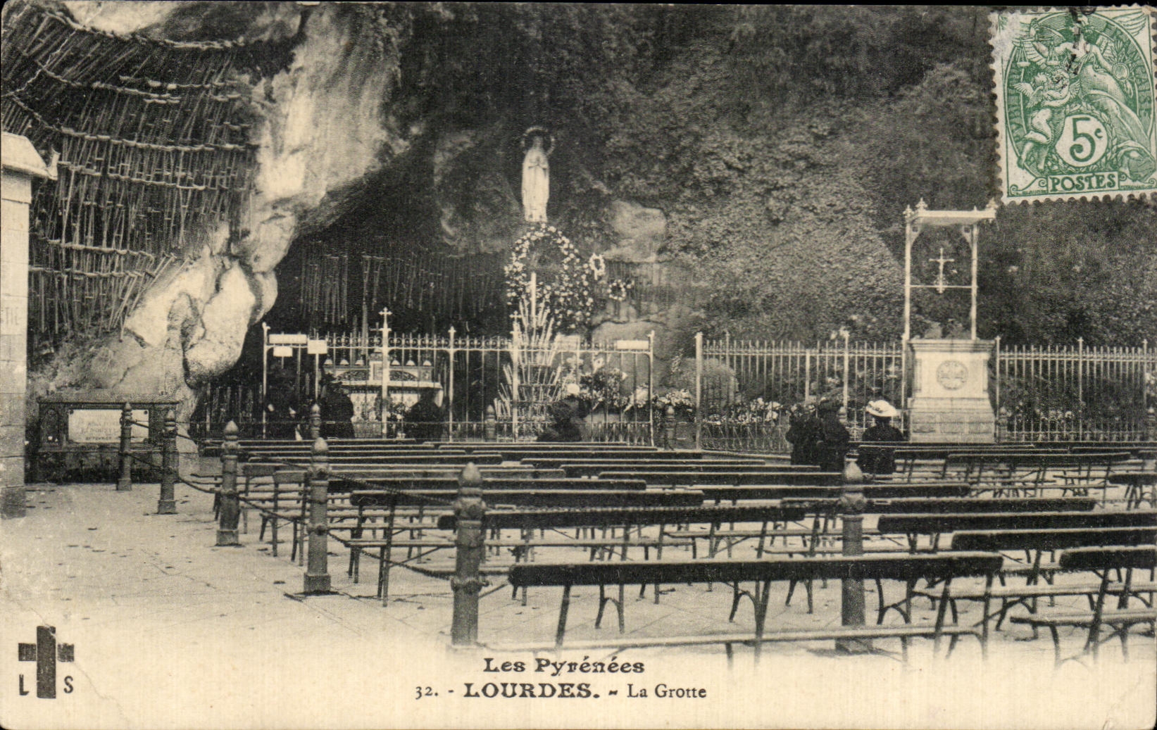 CPA the Pyrenees Lourdes the Cave