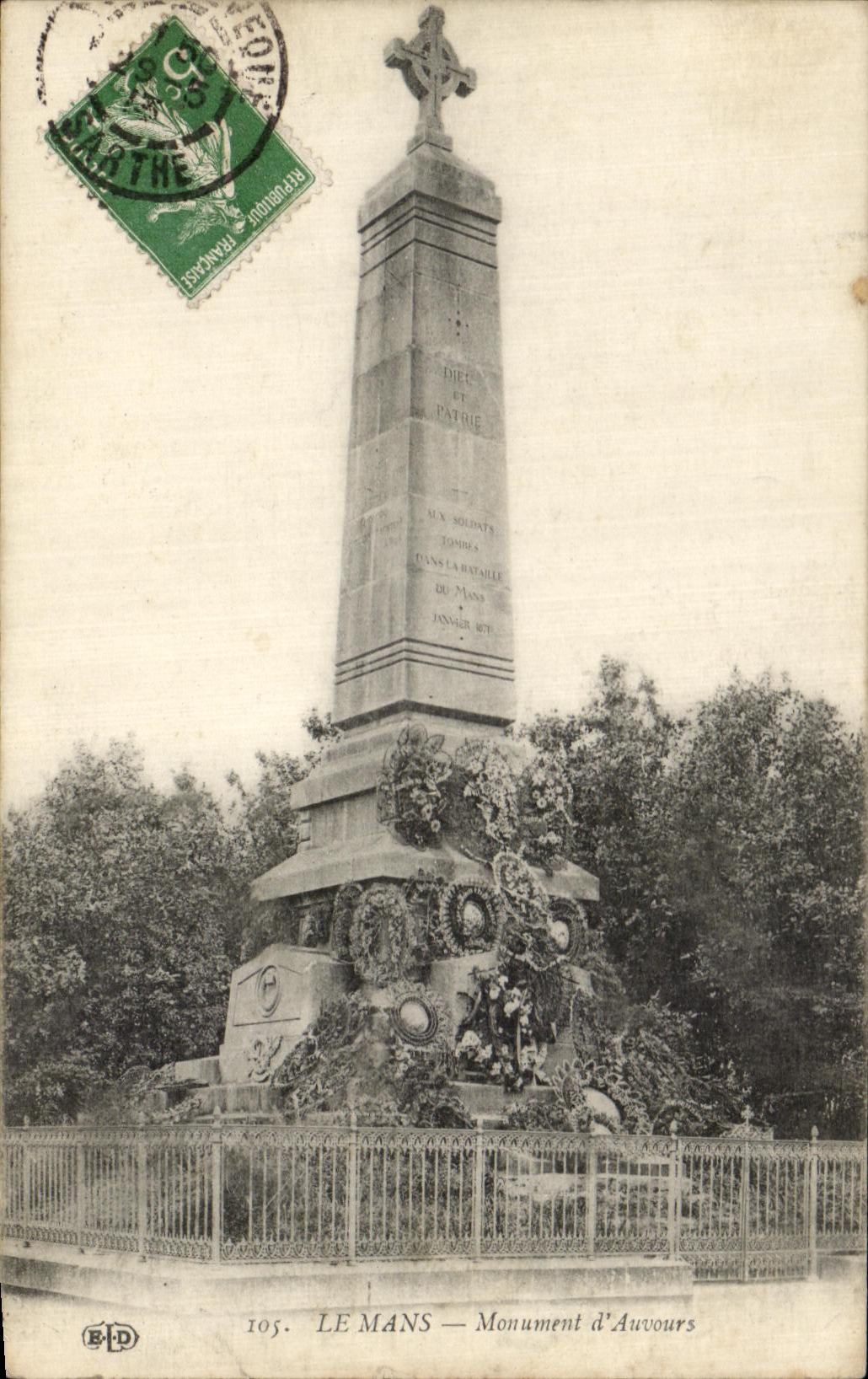 CPA Mans Monument of Auvours