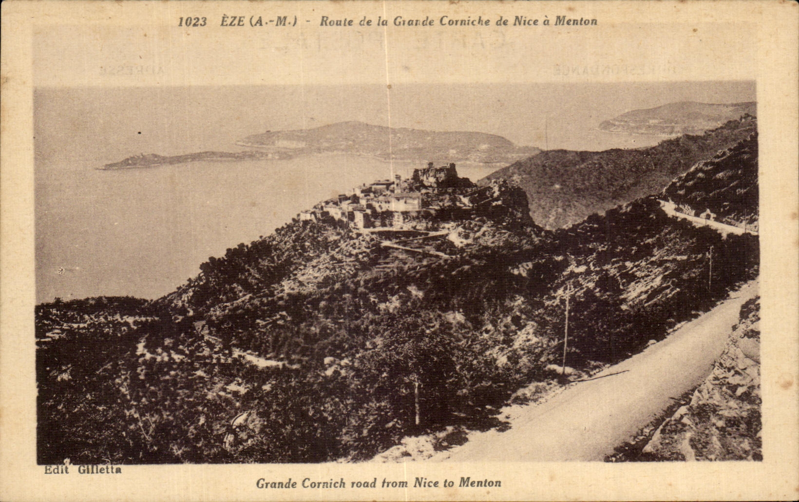 La ruta de CPA Eze de la cornisa grande de Niza tiene Menton