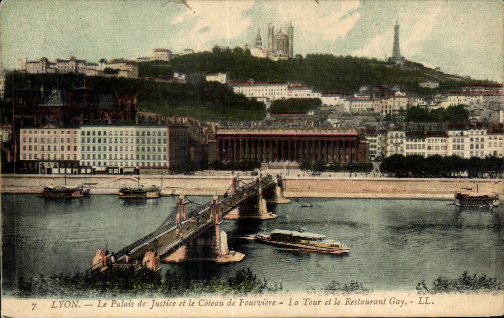 CPA Lyon Law courts and the Slope of Fourviere the Tower and the Gay Restaurant