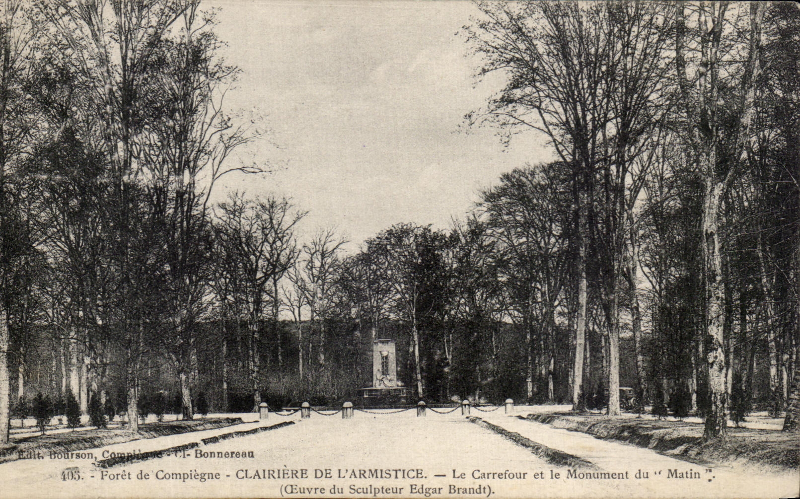 CPA Drill of Compiegne Clearing Of the Armistice the crossroads and the Monument of the Morning
