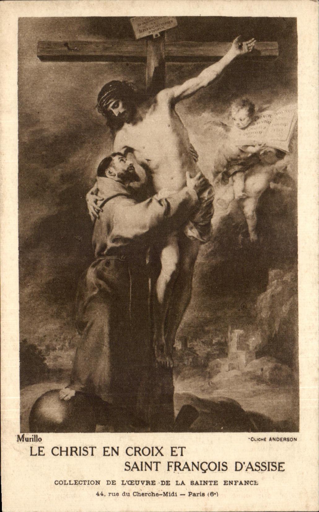 CPA Le Christ En Croix Et Saint Francois D'Assise Murillo