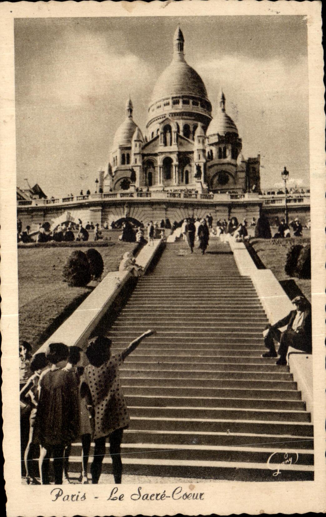 CPA Paris Le Sacre coeur Montmartre Enfants
