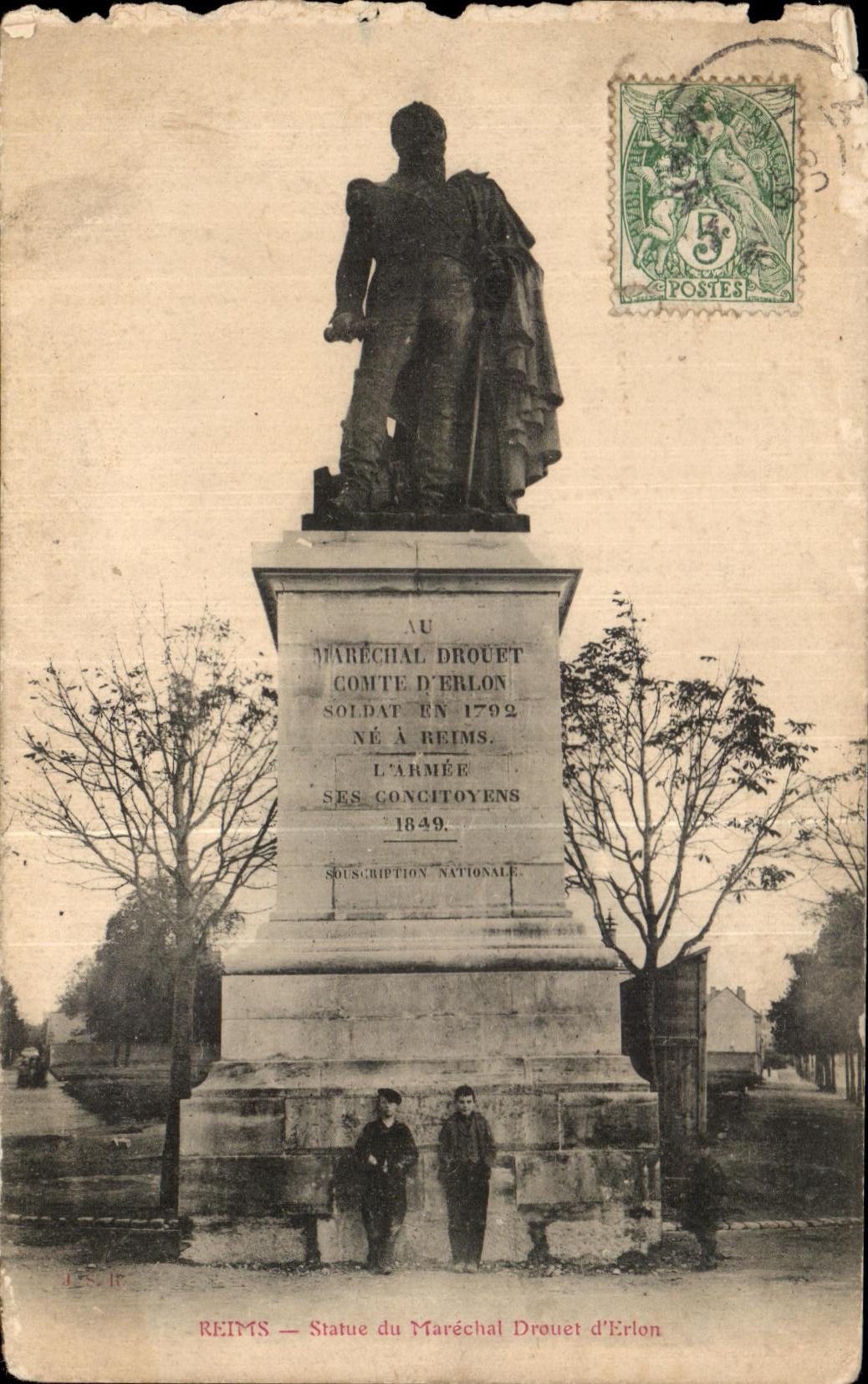 CPA Rheims Statue of the Marshal Drouet d' Erion