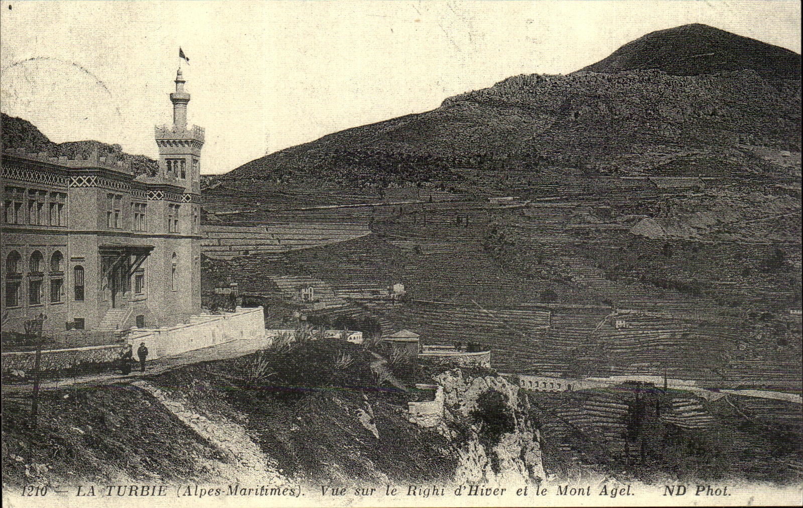 REPRO La Turbie Seen on Righi d' Hiver and the Agel Mount