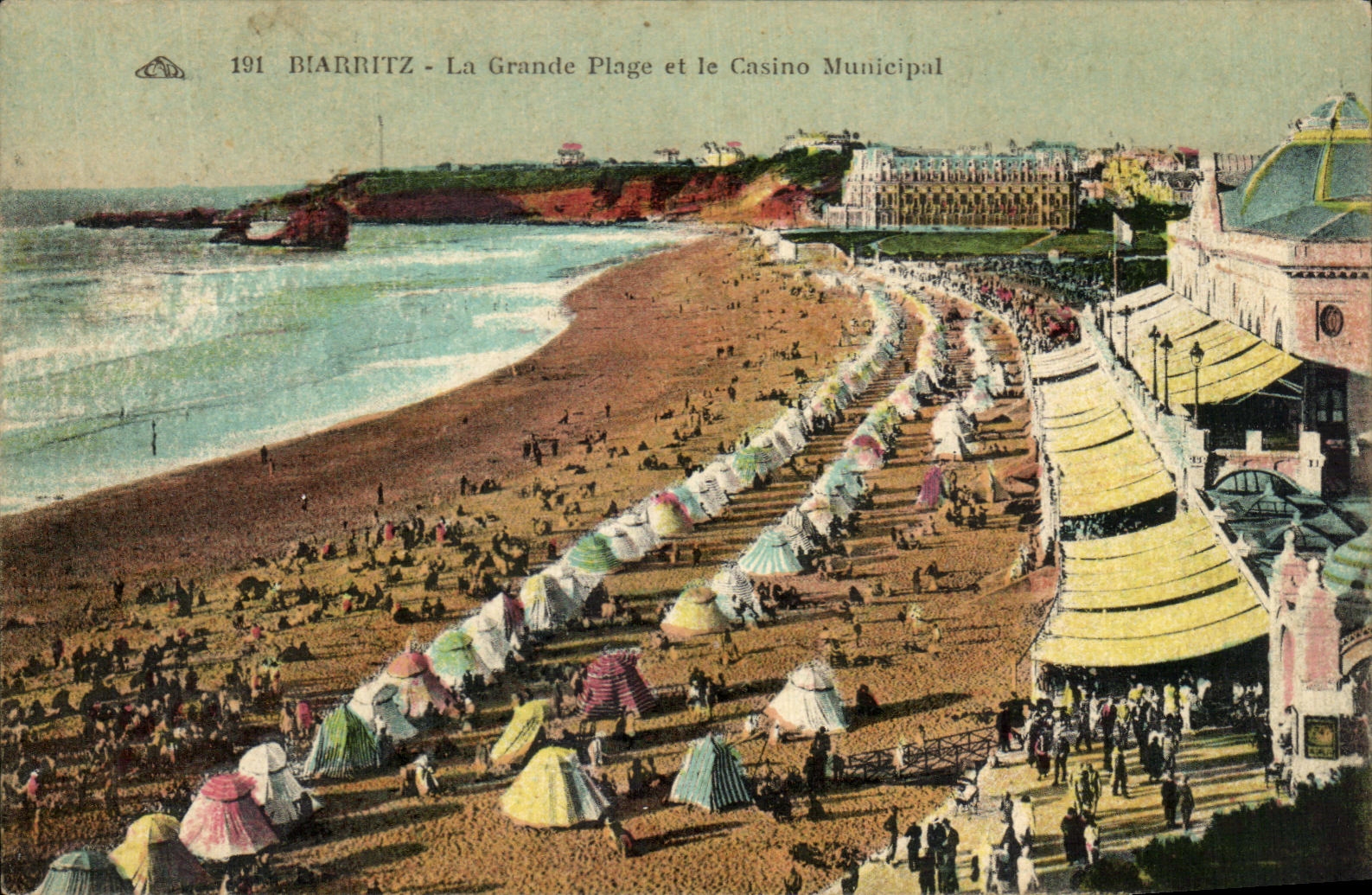 CPA Biarritz La Grande Plage et le Casino Municipal