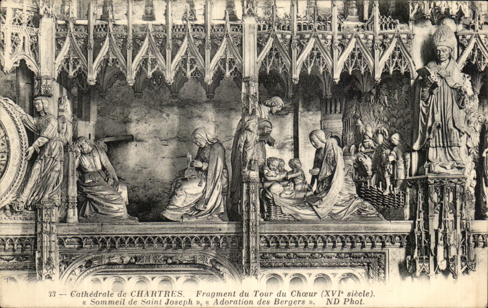 CPA Cathedrale De Chartres Fragment Of Tower of the chorus Sommeil De Saint Joseph