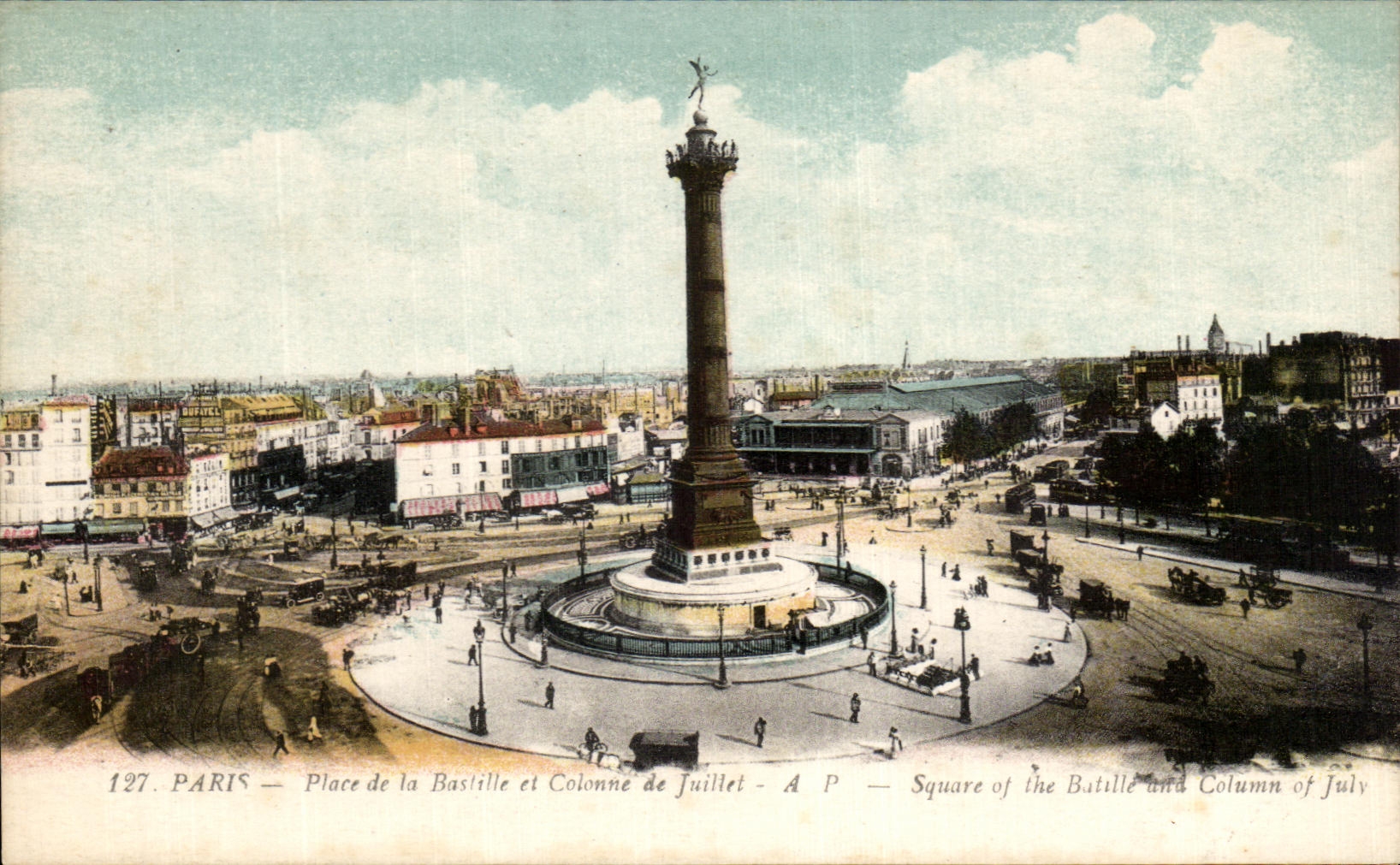 CPA Paris Places Of Baslille And Colonne De July