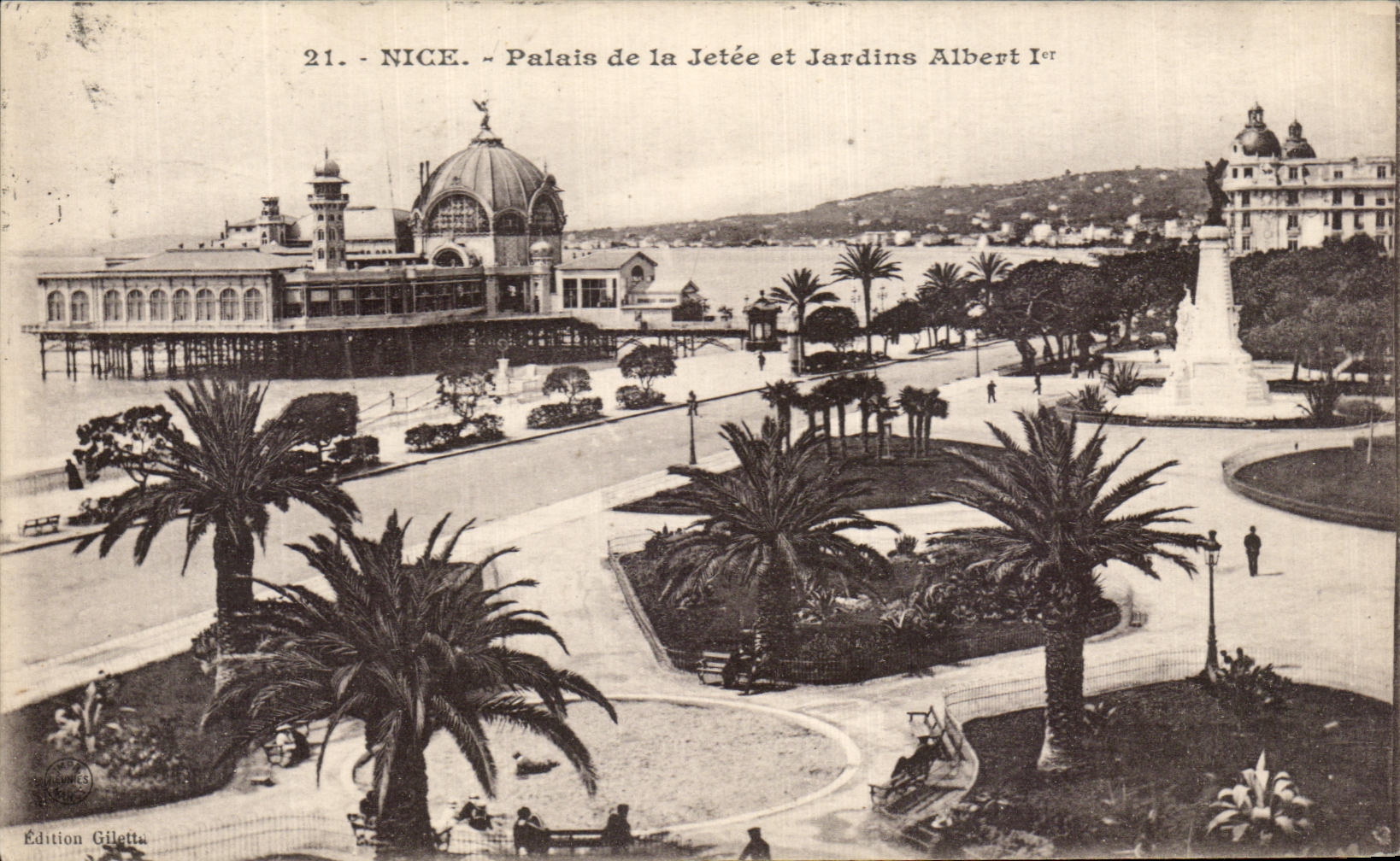 Paladar de CPA Niza del embarcadero y de los jardines Albert 1r