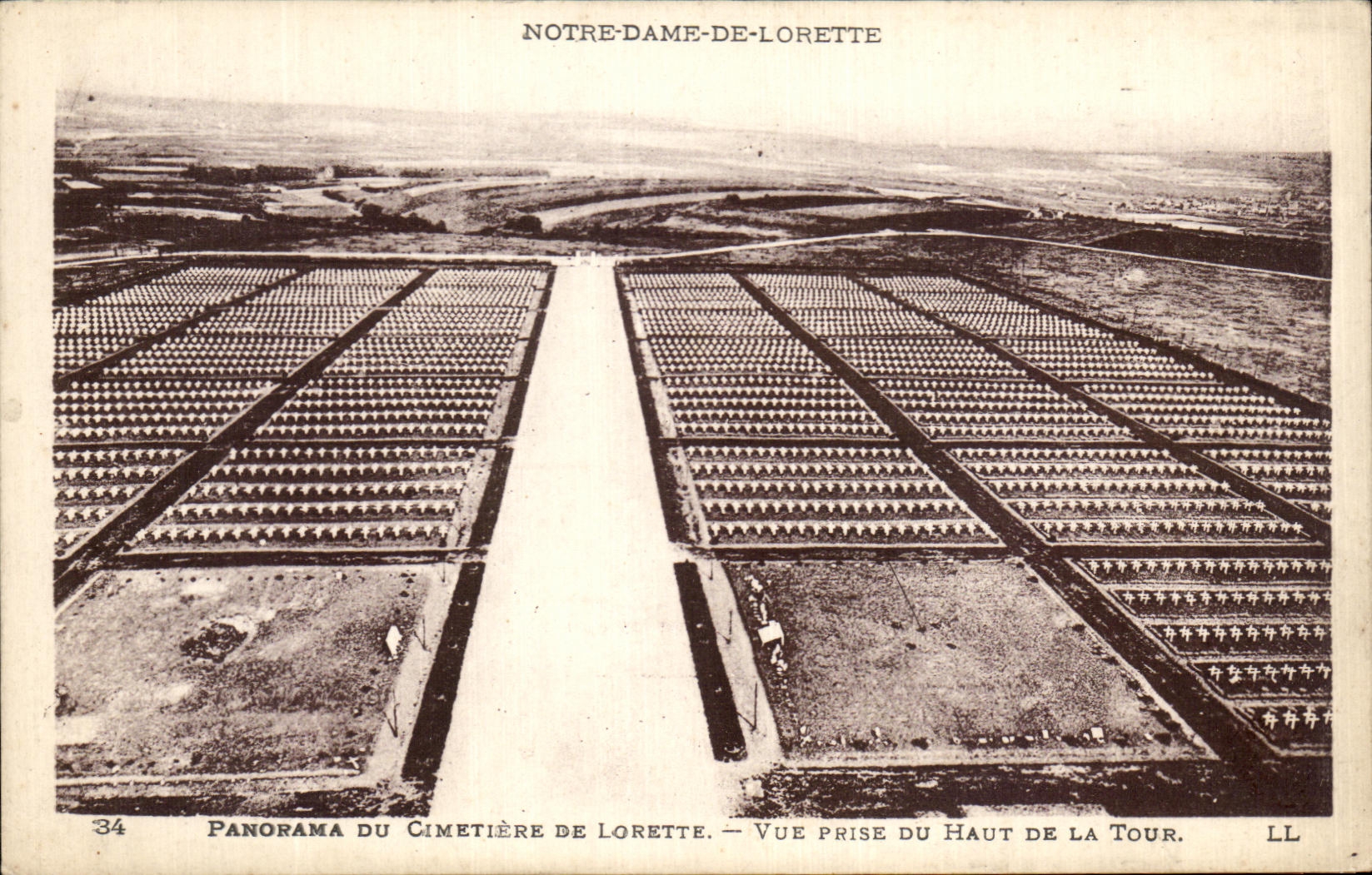 CPA Panorama Du Cimetiere De Lorette Vue Prise Du Haut De La Tour Militaria