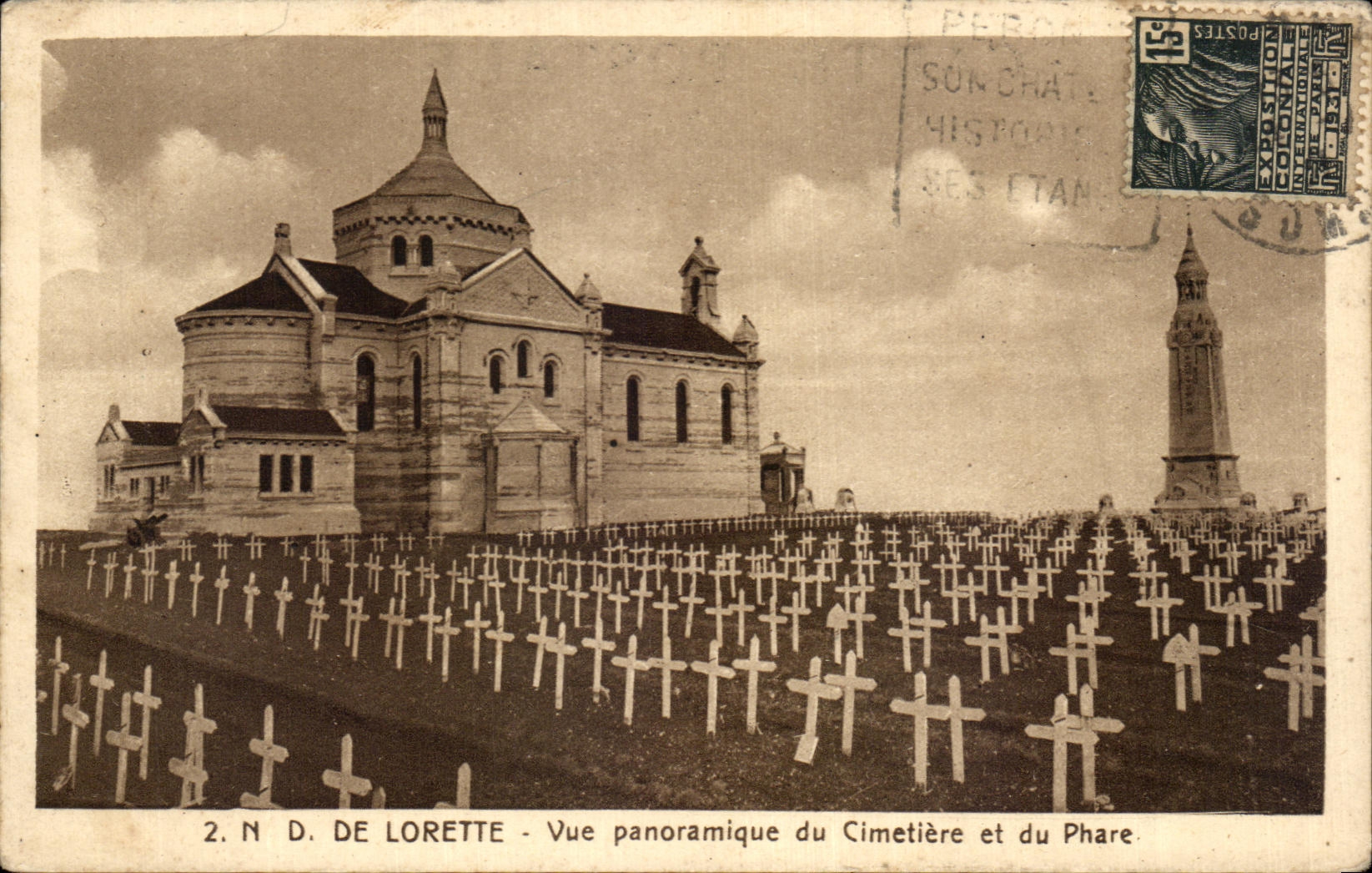 CPA de Lorette Vue Panoramique du Cimetiere et du Phare Militaria