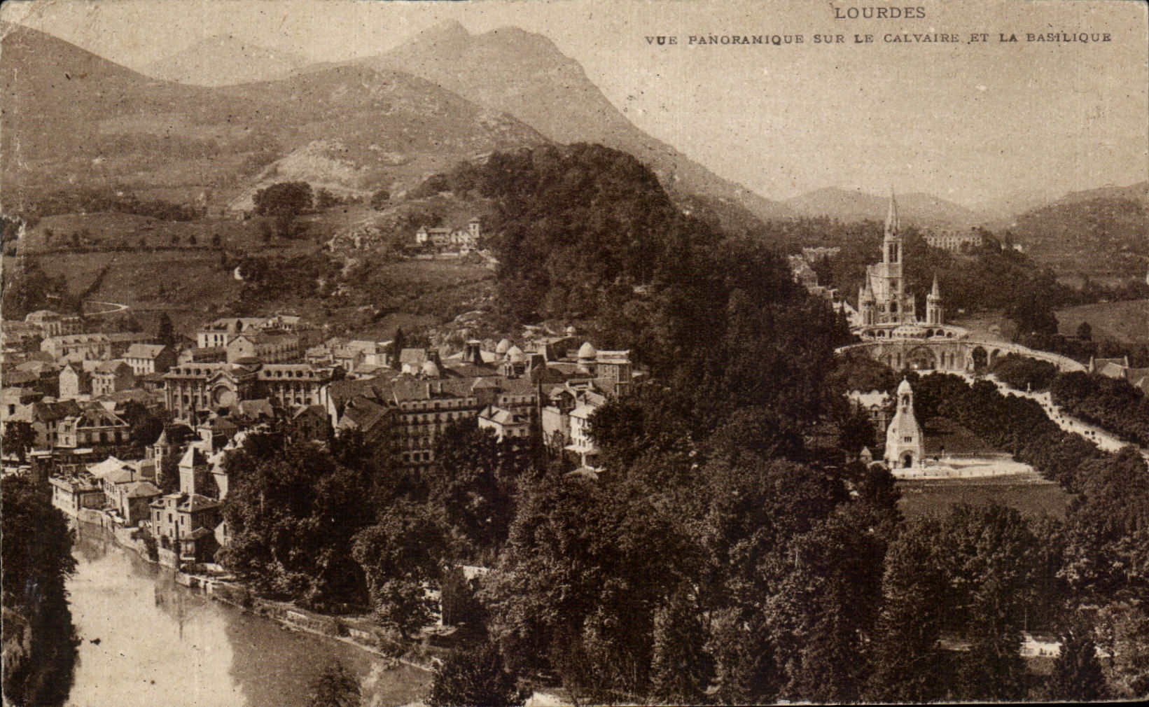 CPA Lourdes Seen Panoranique On the Martyrdom and the basilica