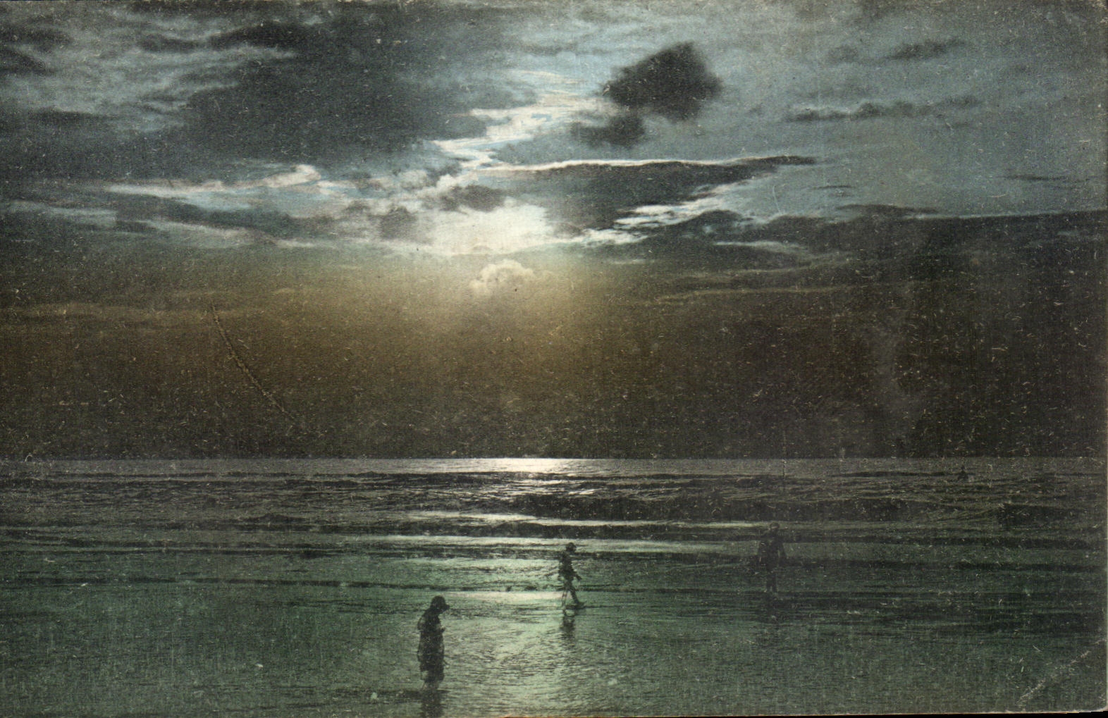 CPA Deauville Plage Fleurie Coucher du Soleil