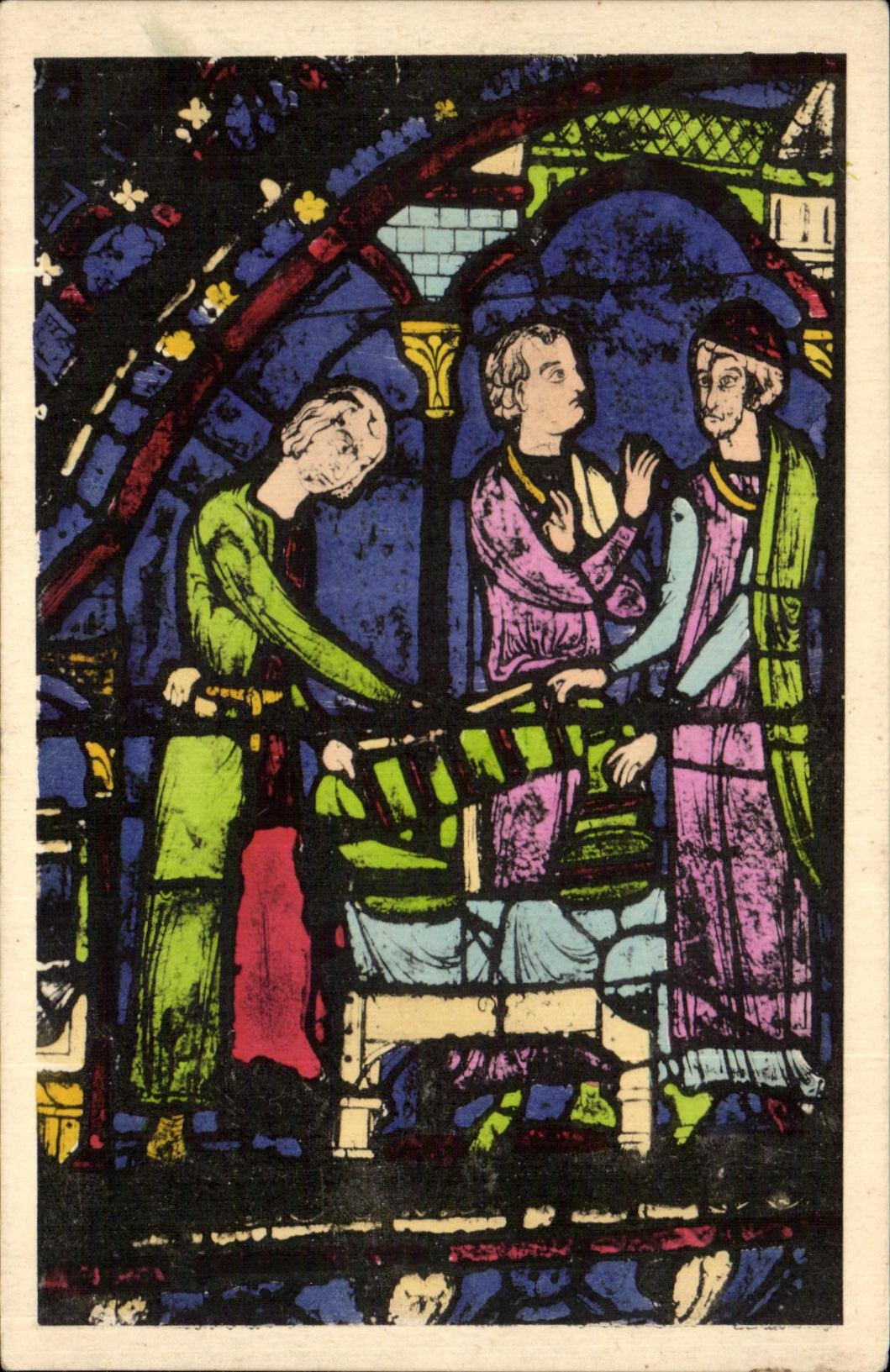CPA Commercial Cathedrale De Chartres of fur givers of the stained glass of Saint Jacques