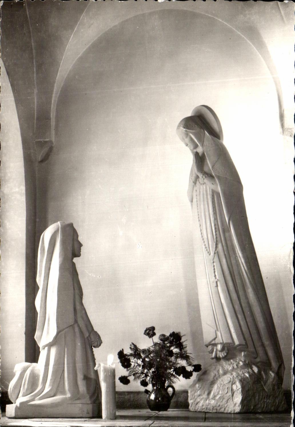 CPA Lourdes Asylum Our Lady Appartion Sculptor