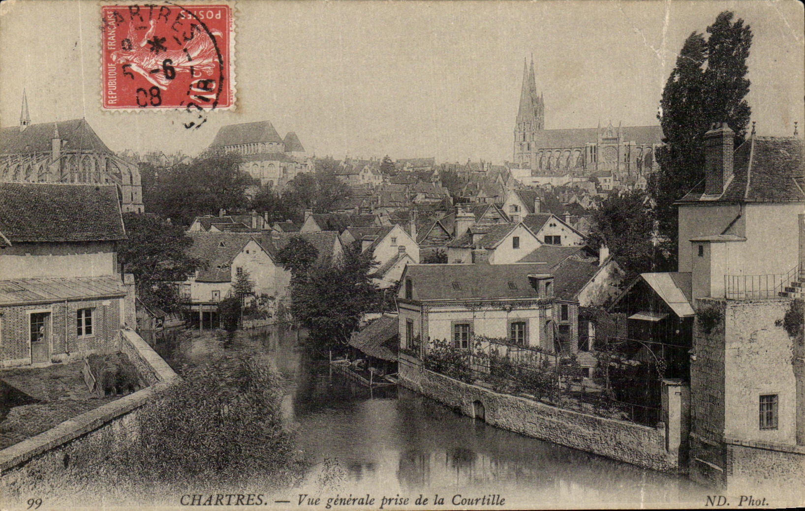 CPA Chartres View Taken of Courtille