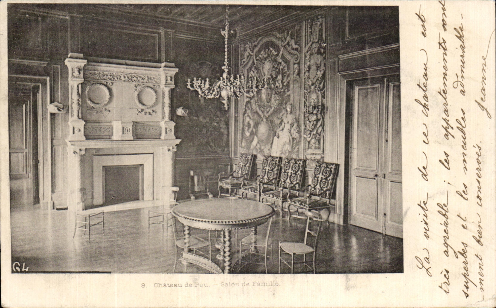 CPA Chateau de Pau Salon de famille 