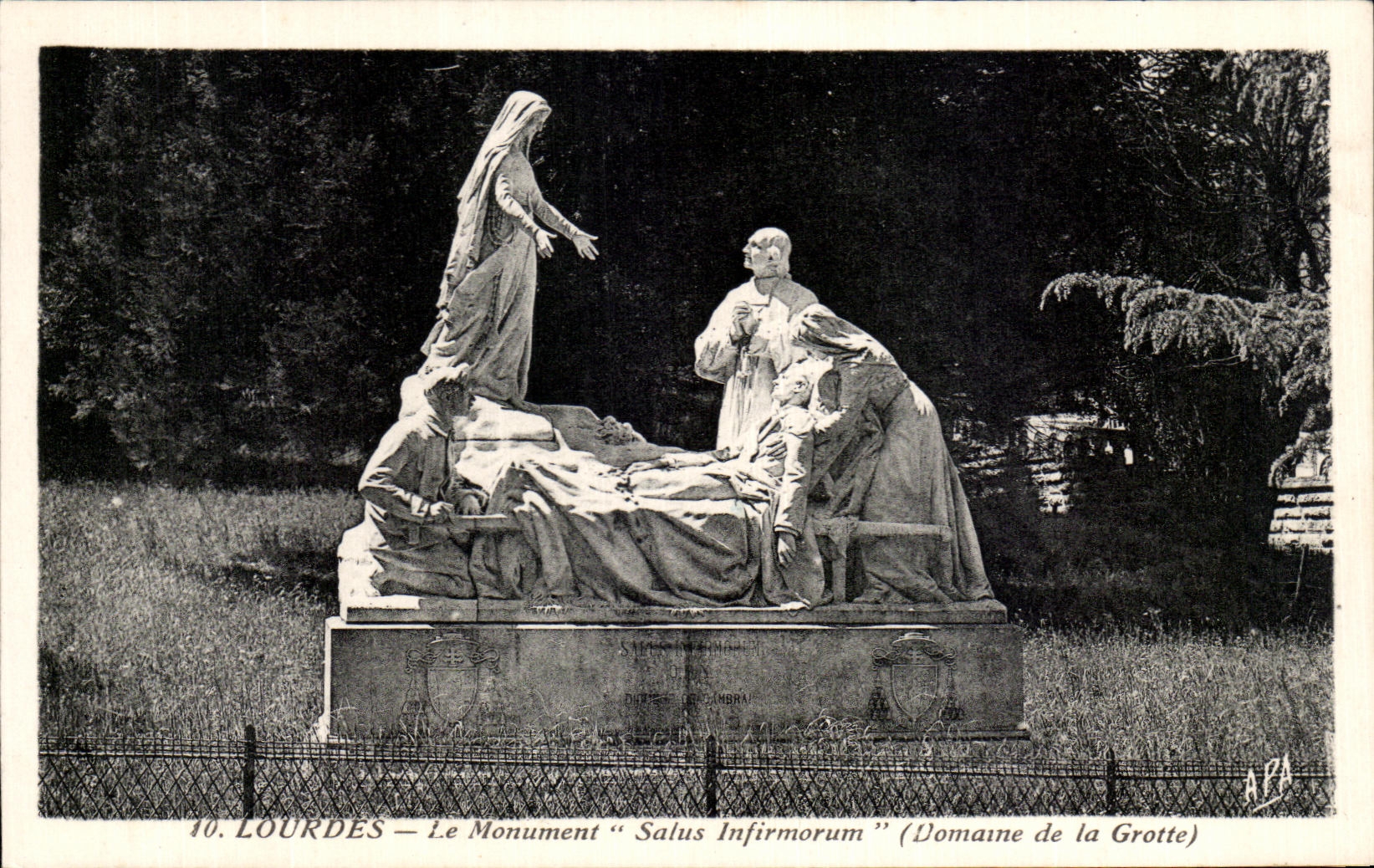 CPA Lourdes the Monument Salus Infirmorum Field of the Cave