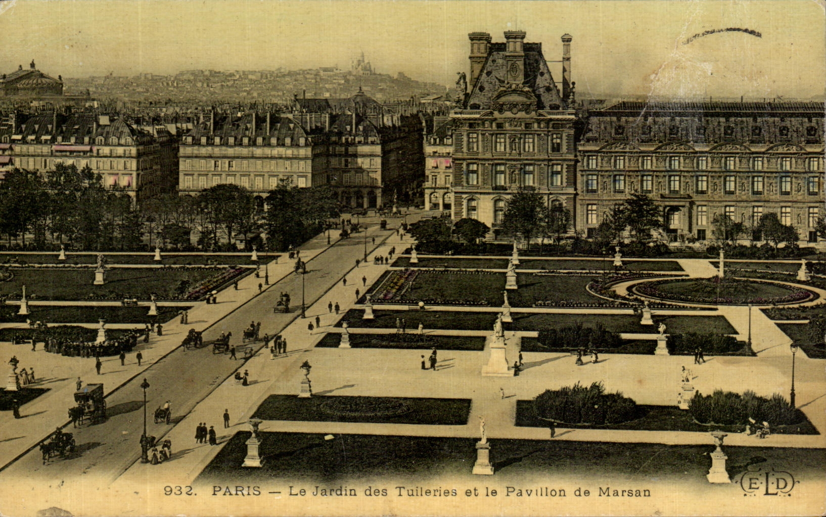 CPA Paris the Garden of Tileries and the House of Marsan (chart toilee)