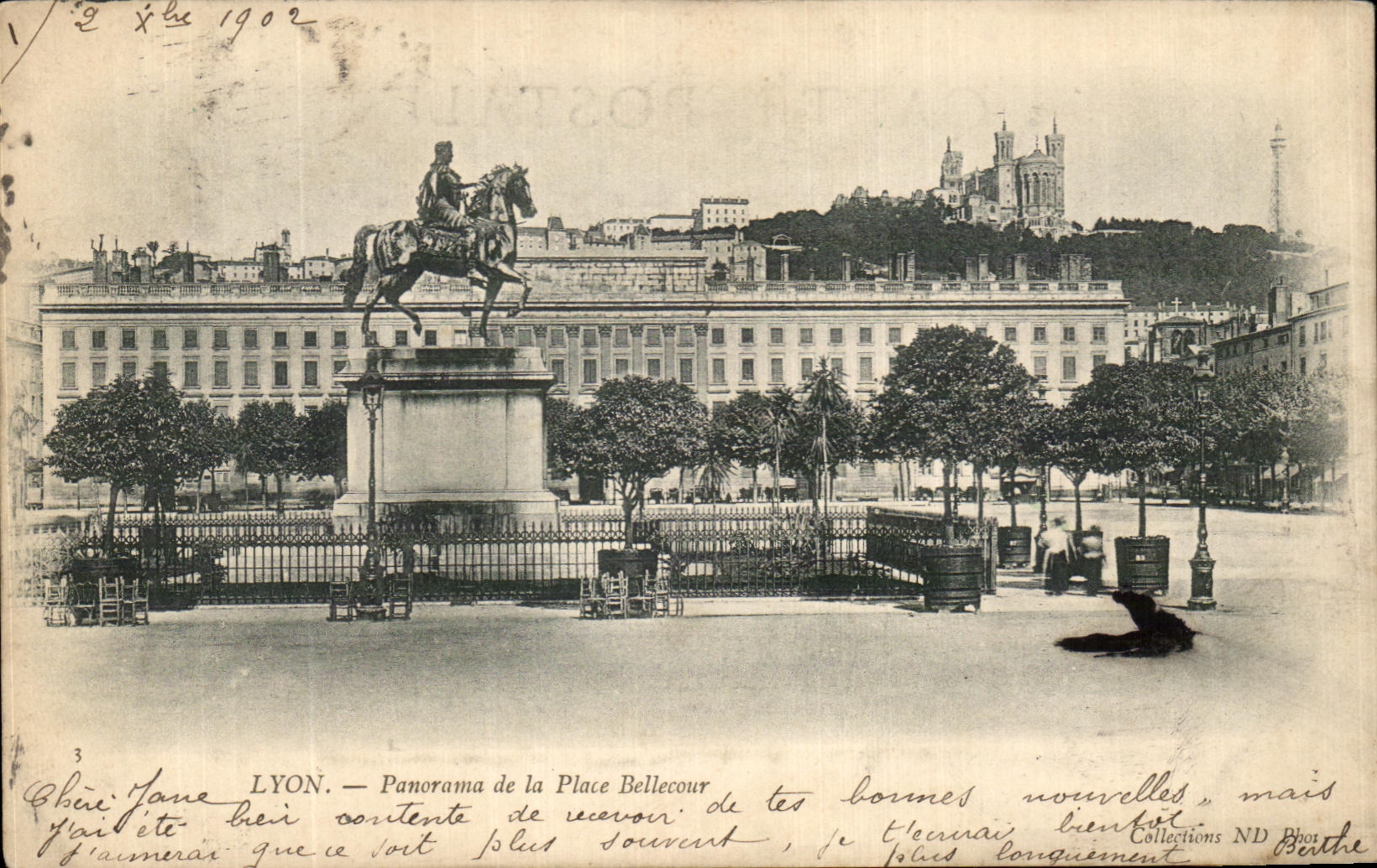 CPA Lyon Panorama of the Bellecour Place
