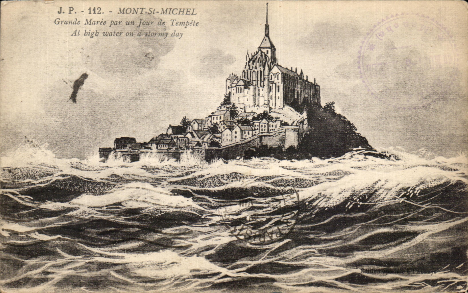 CPA Mount St Michel Spring tide by one Day of Storm