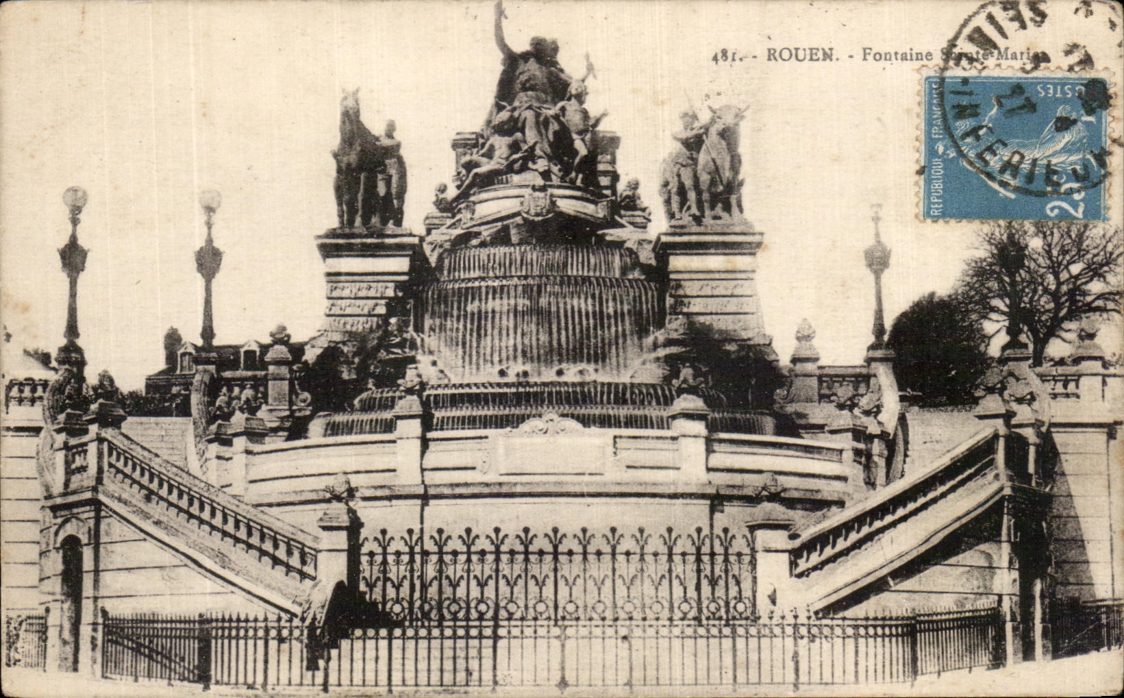 CPA Rouen Fountain Saint Martin