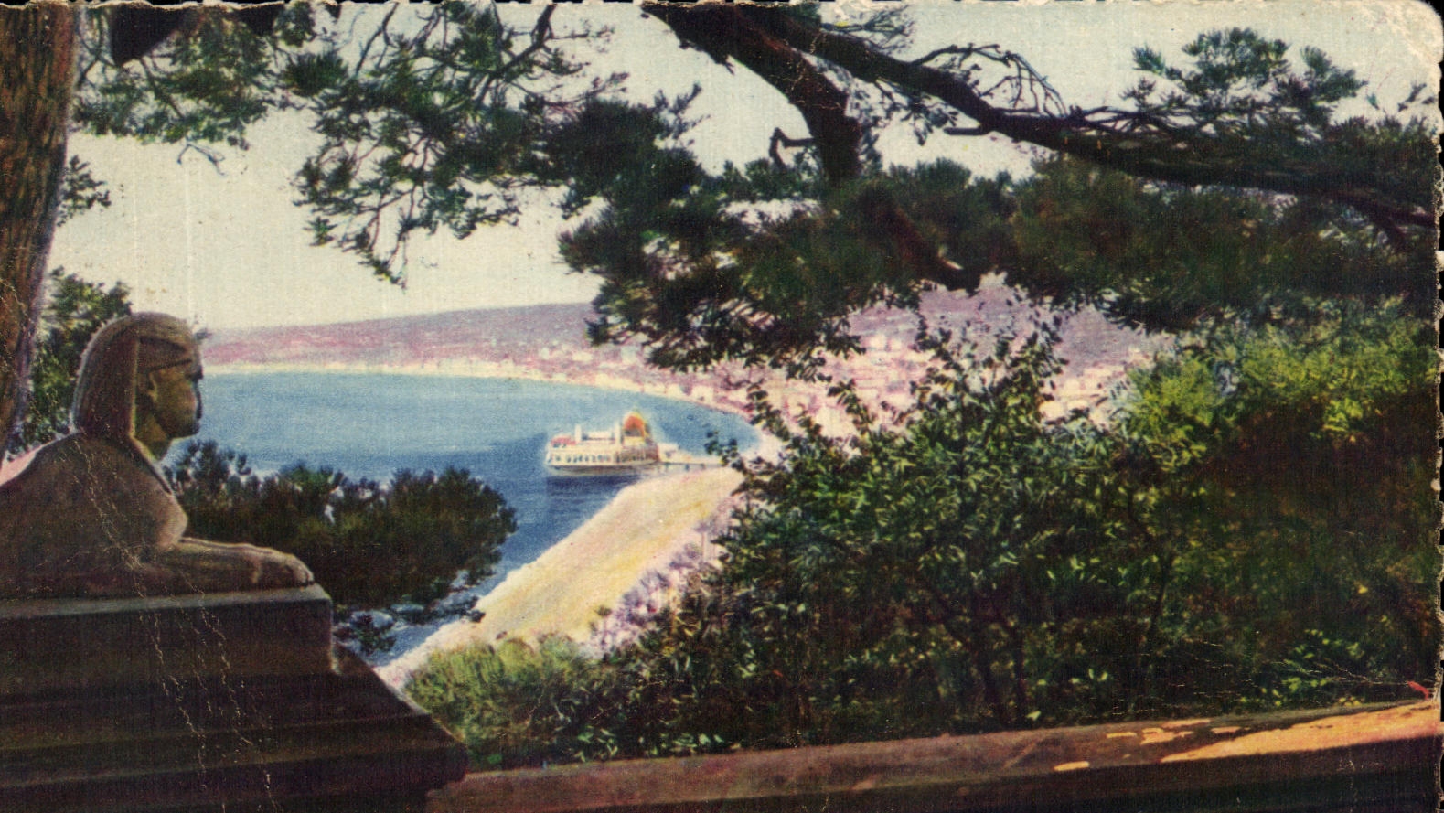 CPA dimensiona Niza azul la bahia de los angeles vistos de la esfinge del castillo