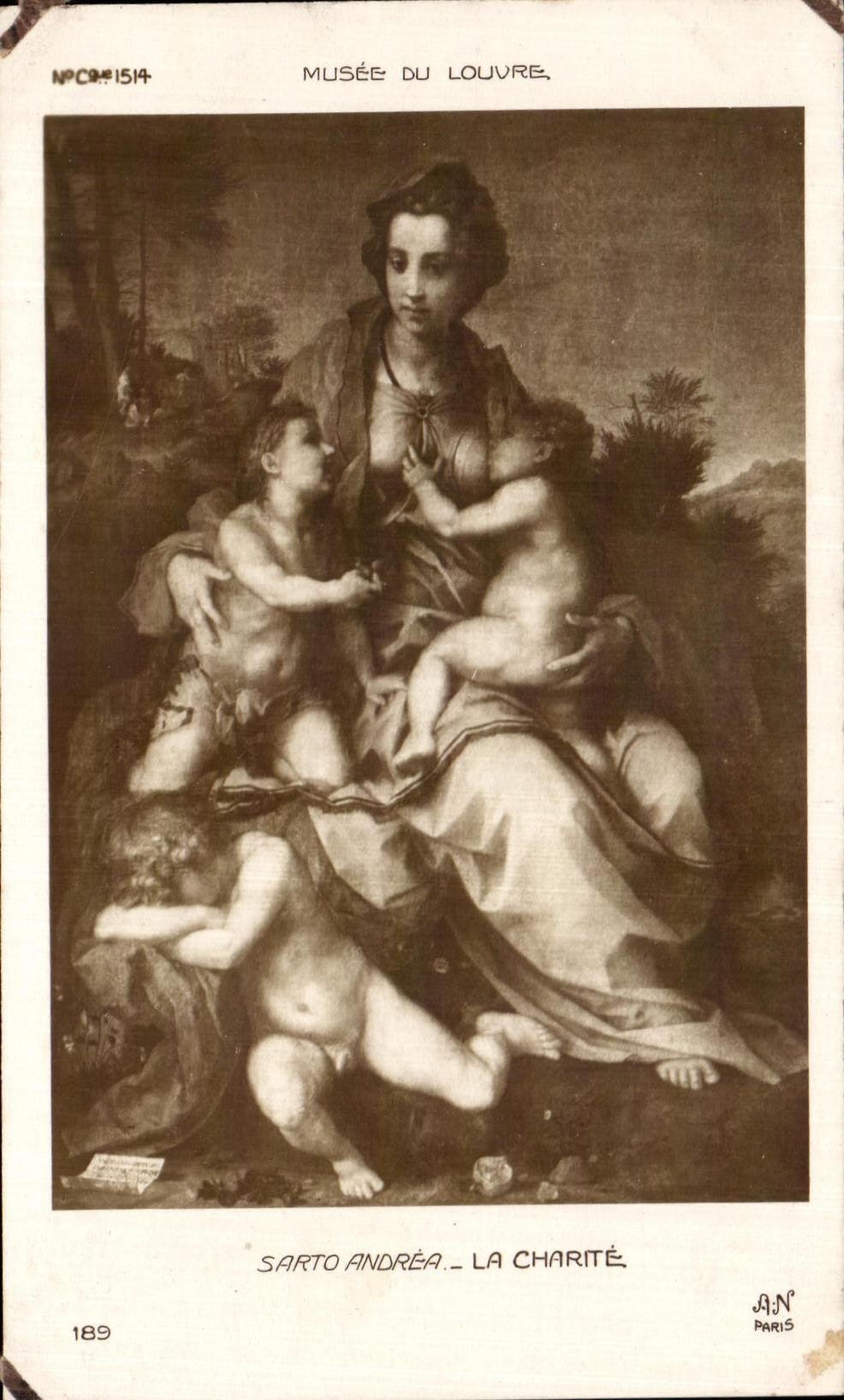 CPA Sarto Andrea La Charite Musee du Louvre Paris 