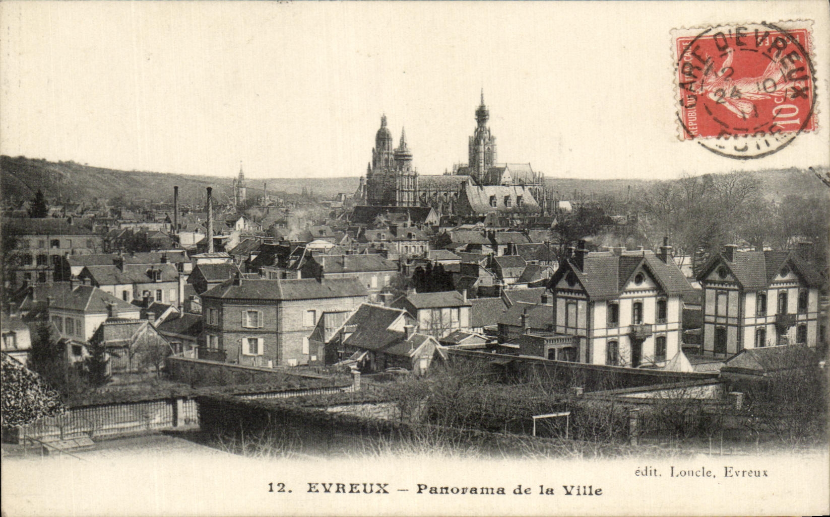 Panorama de CPA Evreux de la ciudad