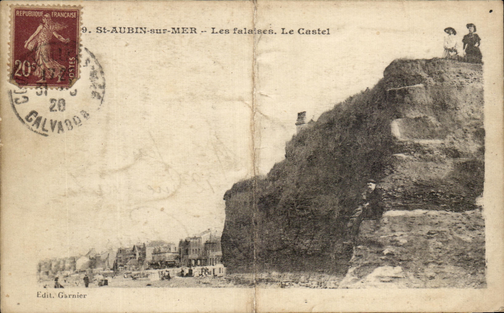CPA St Aubin Sur Mer Les Falaises Le Castel