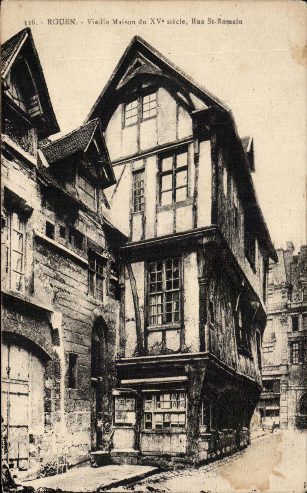 CPA Rouen Hurdy-gurdy House of the Street St Romain