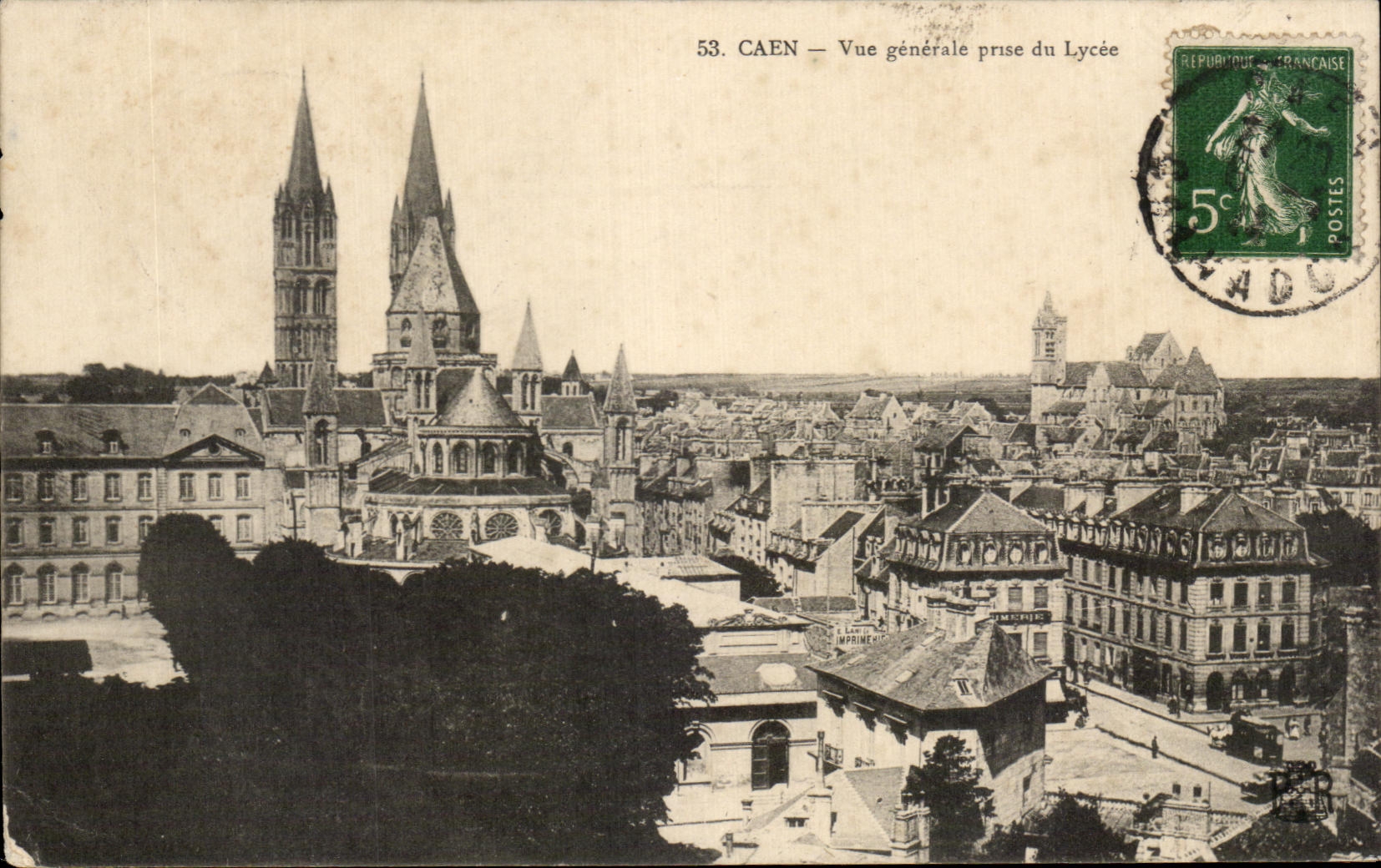 CPA Caen Vue Generale Prise du Lycee