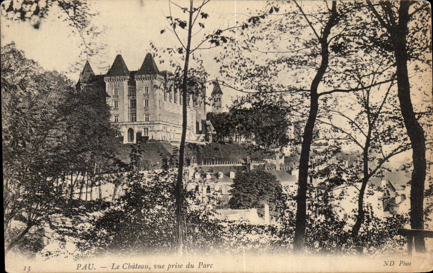 CPA Pau Le Chateau Vue prise du Parc