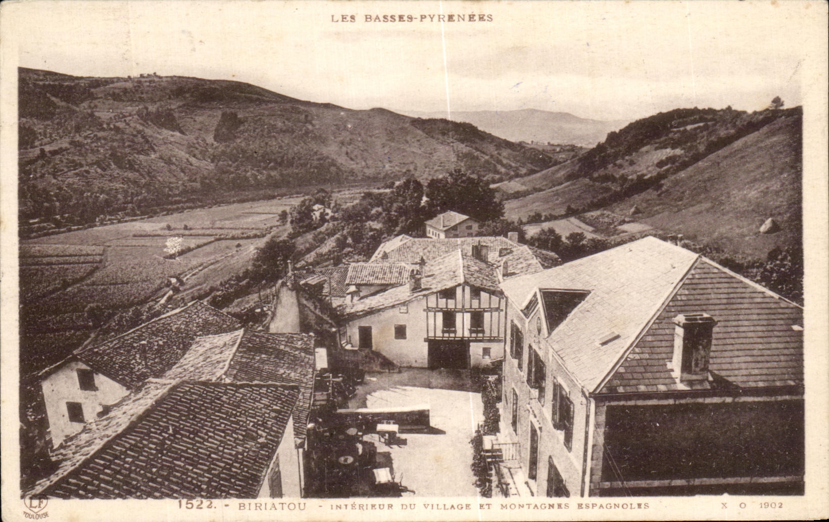 CPA Biriatou Interiors Of the Village And Spanish mountains