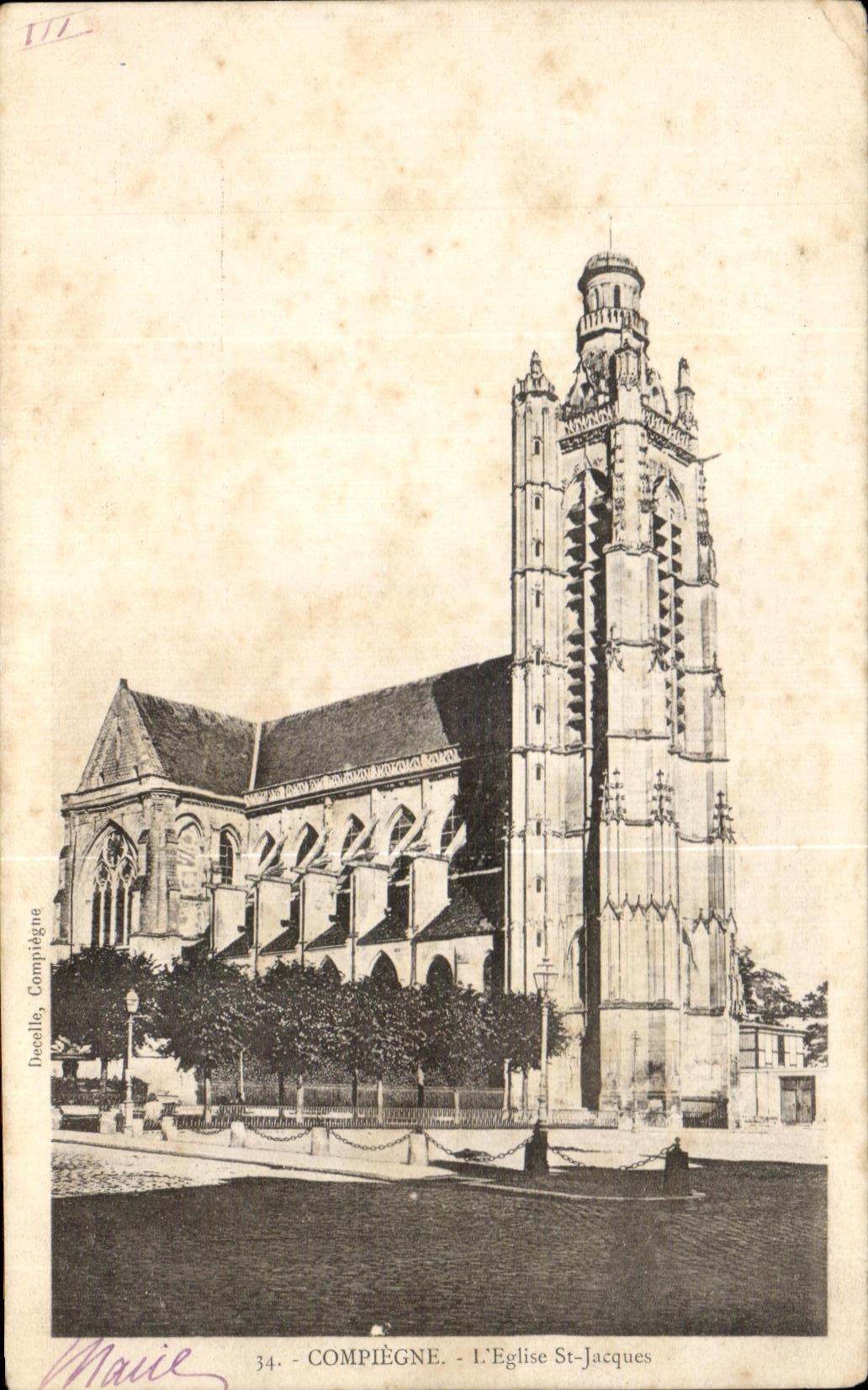 CPA Compiegne el St Jacques de la iglesia