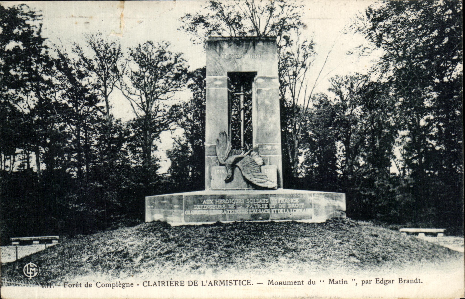 Taladro de CPA del claro de Compiegne del monumento del armisticio de Matib de Edgardo Barnacla Militaria