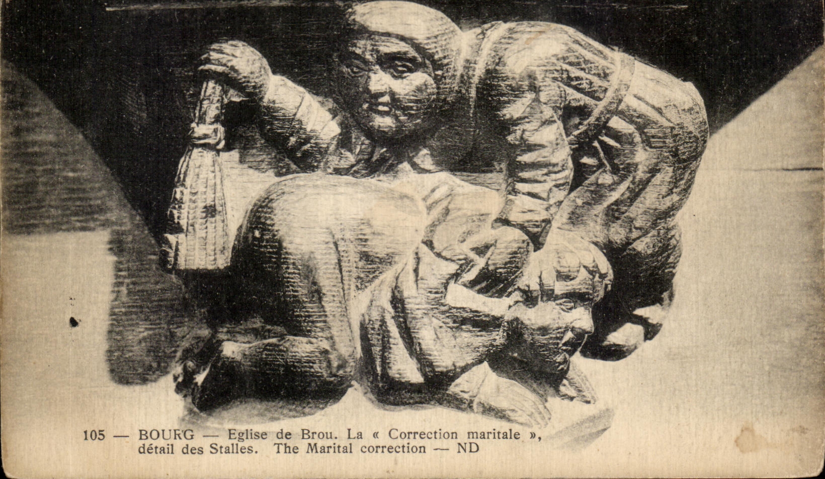 CPA Borough Church of Husks marital correction detail of the stalls