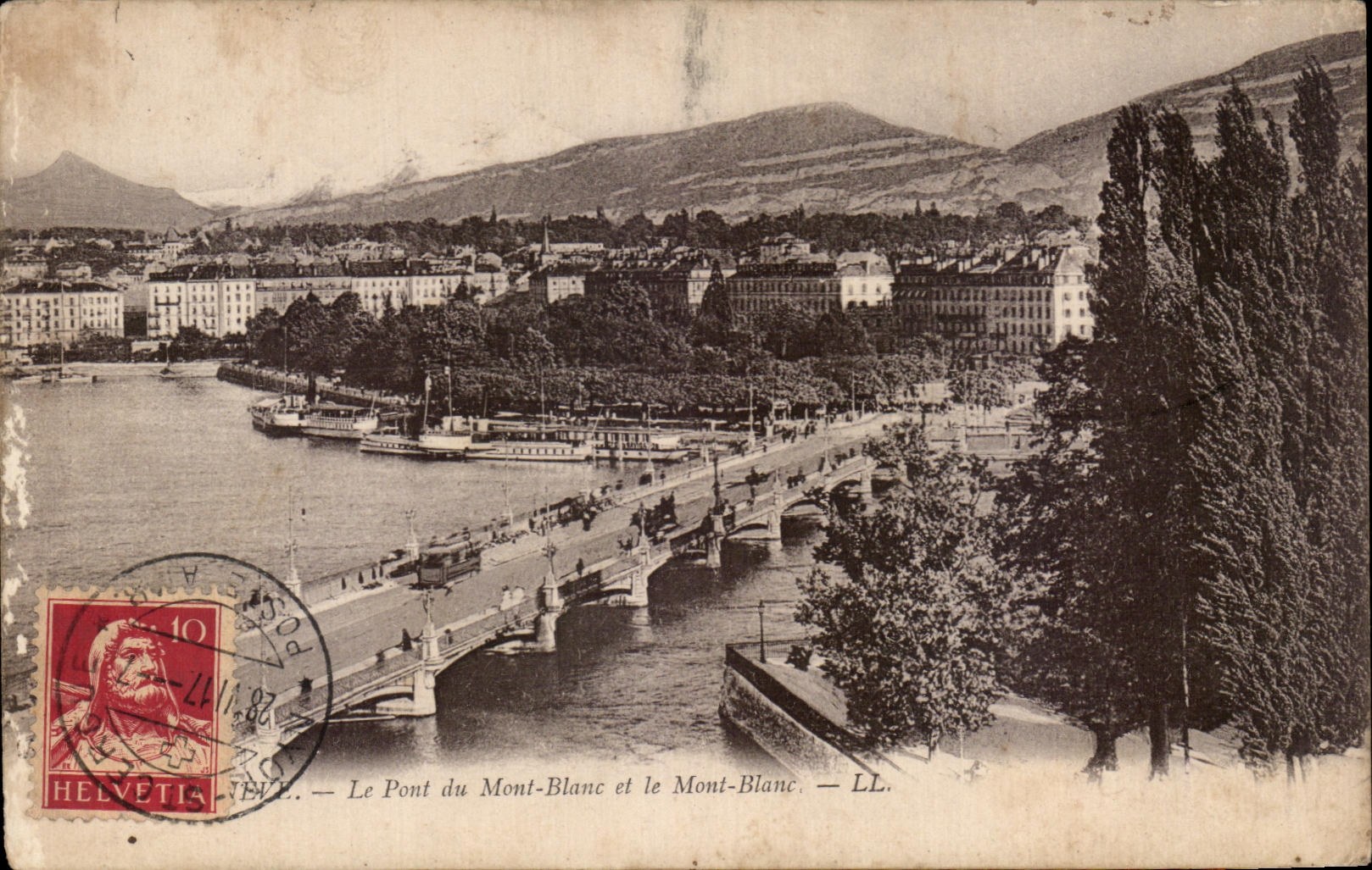 Swiss CPA Geneva the Bridge of Mont Blanc and Mont Blanc