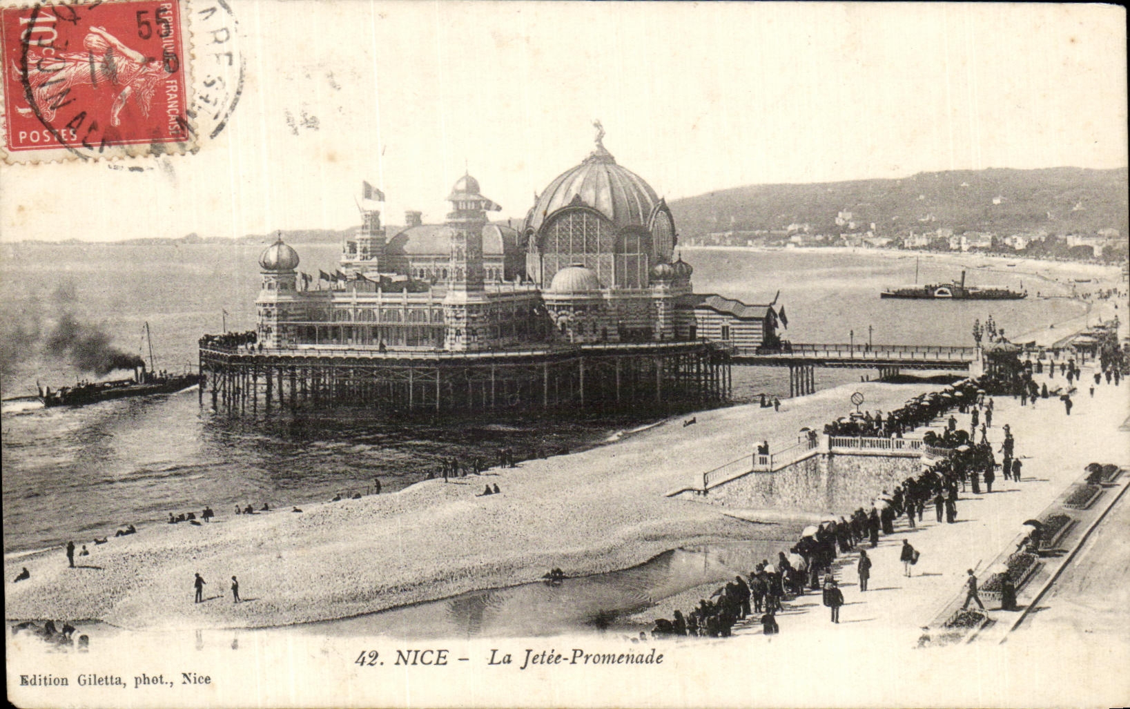 CPA Niza el barco de la caminata del embarcadero
