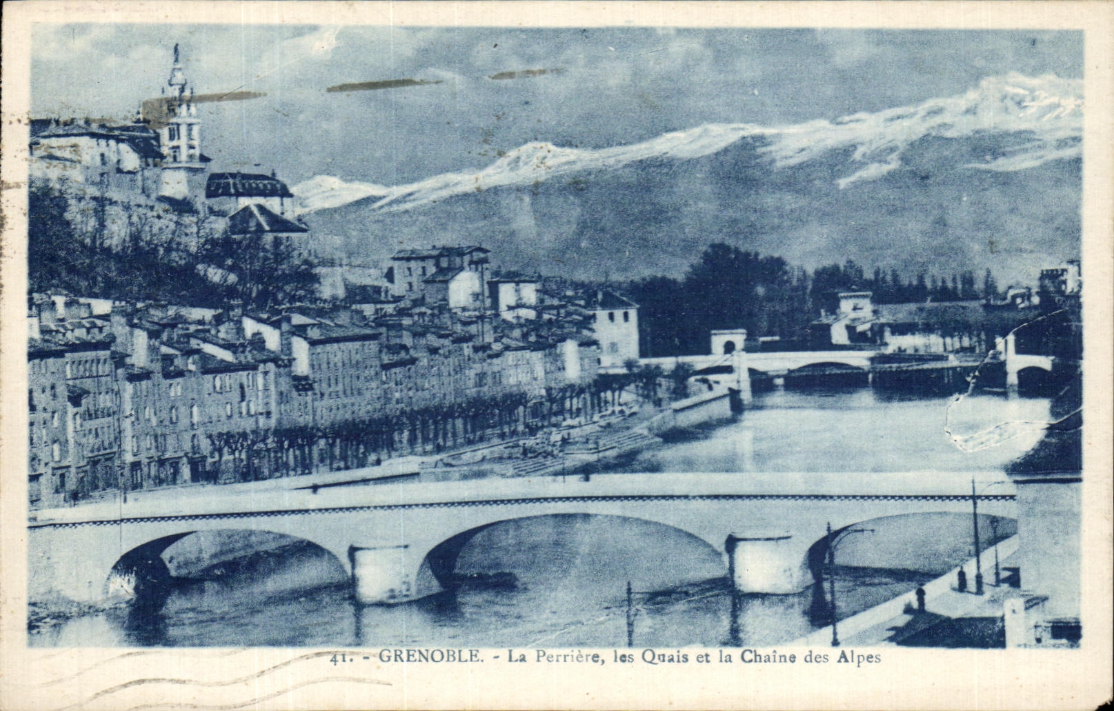 CPA Grenoble the Stone quarry Quays and the Alpine range
