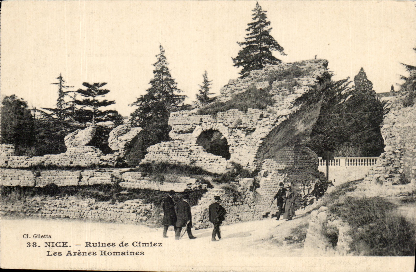 Ruinas de CPA Niza de Cimiez los romanos de la arena