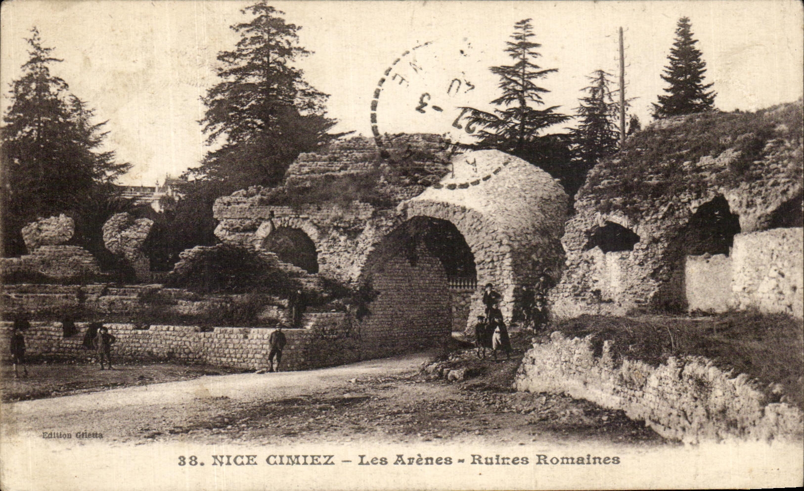 CPA Niza Cimiez las ruinas romanas de la arena
