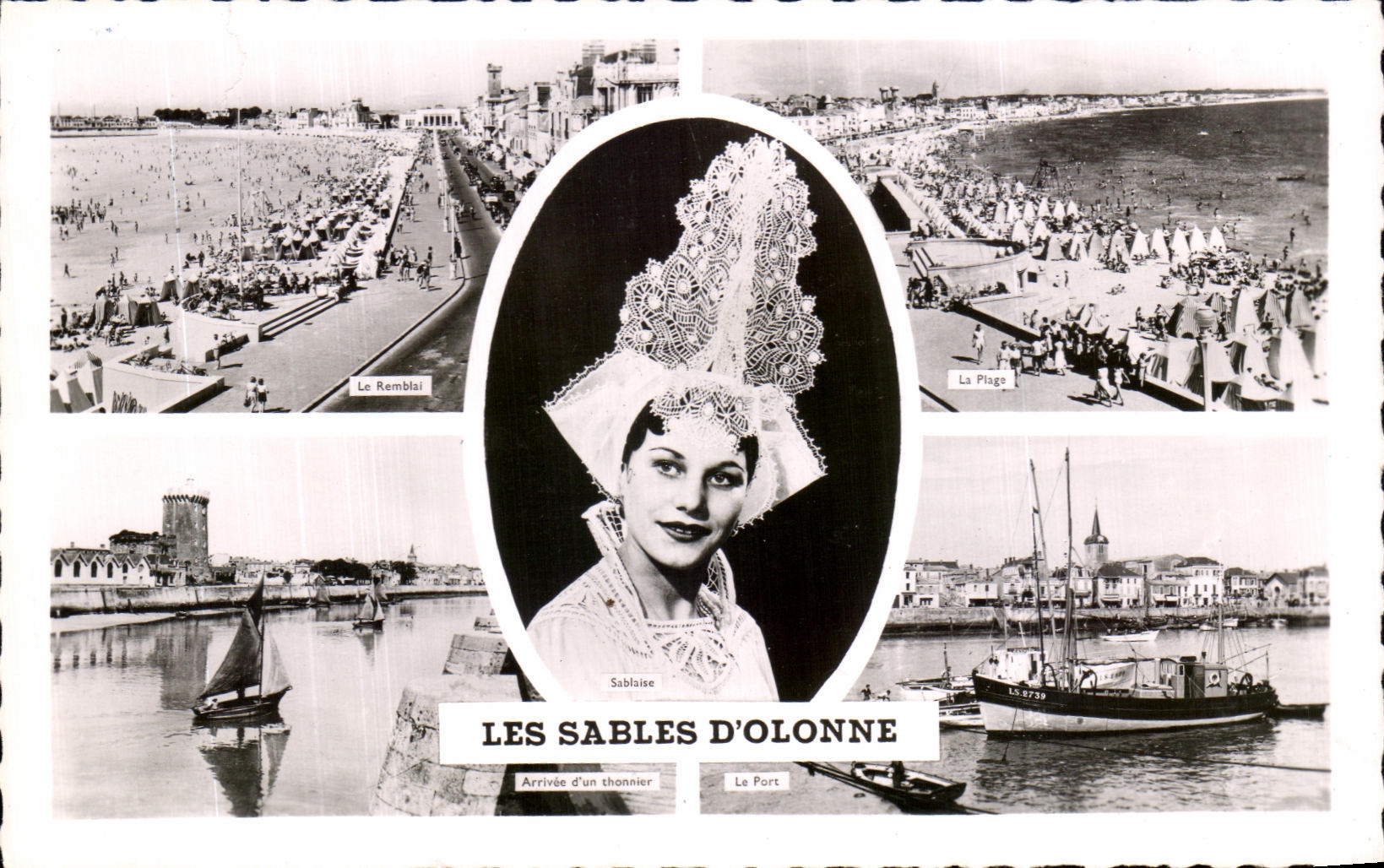 Traje del folklore del d'Olonne de los Sables de CPA